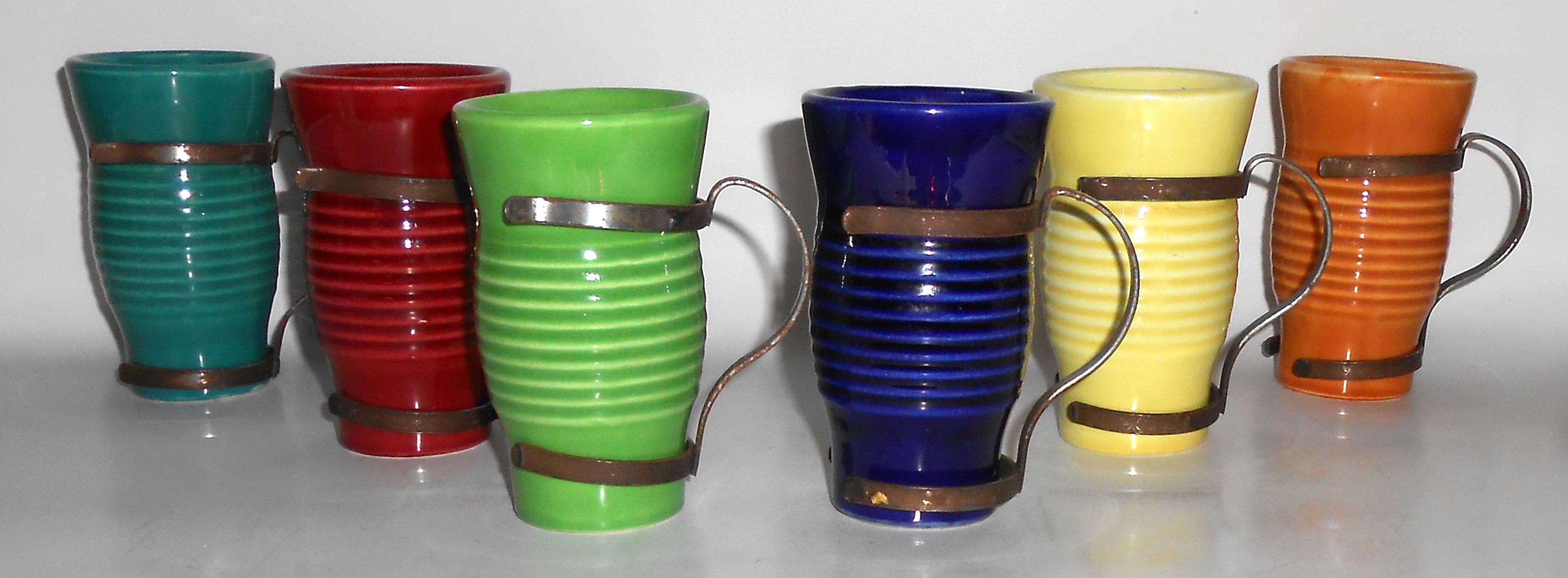 Vintage Set/6 Laveno Tarese Italy Cappuccino Cups w/Met