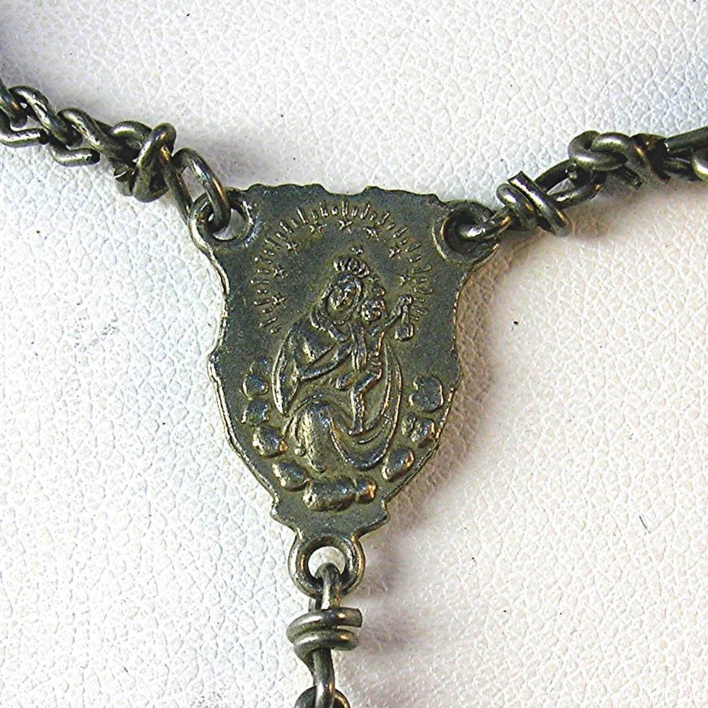 Chain Linked Vintage Black Bead Roasary