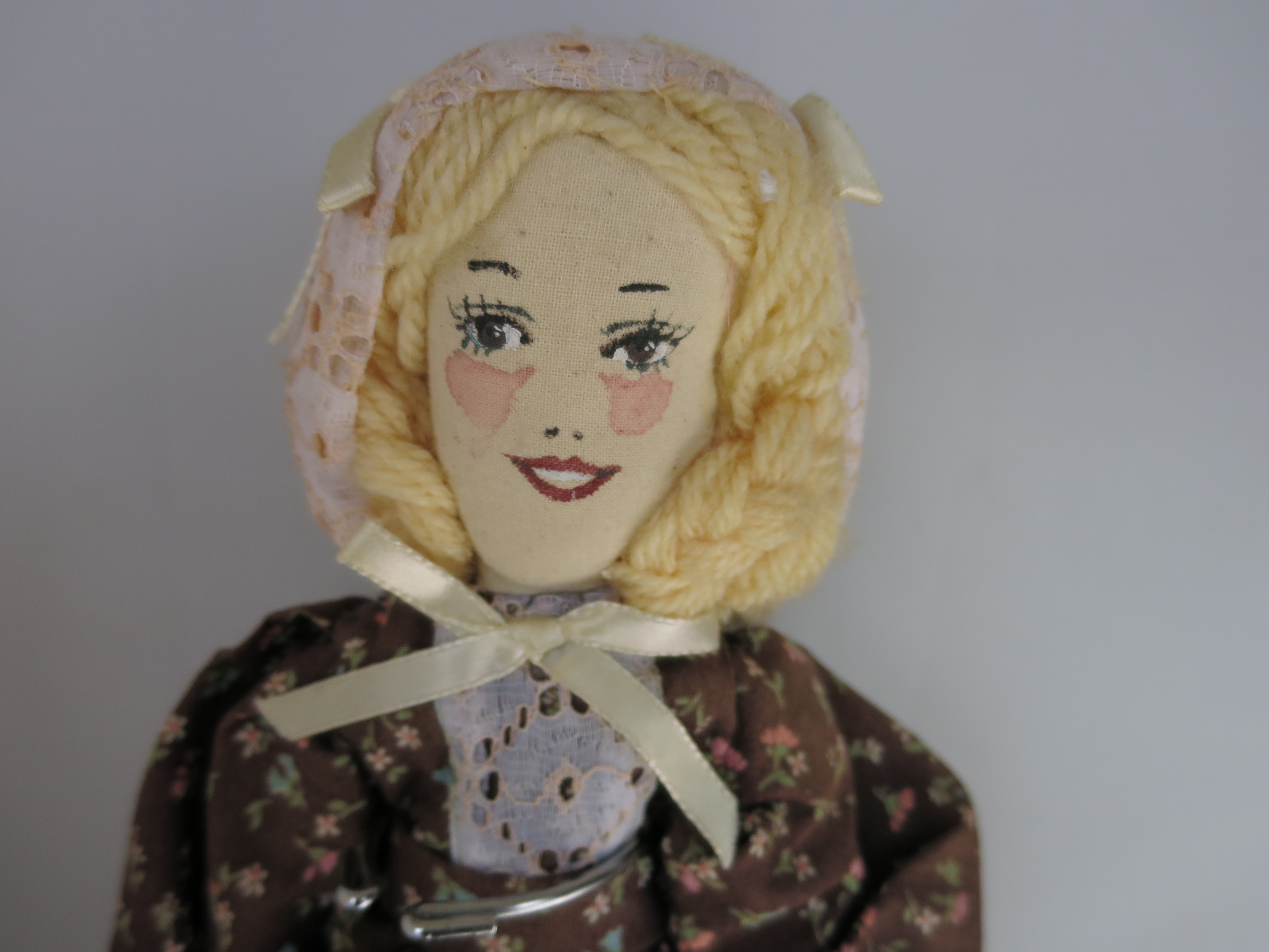 Vintage Cloth Doll Artist signed S. Pealer 1989