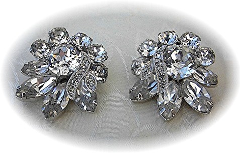 EISENBERG Crystal  Clip Earrings Vintage