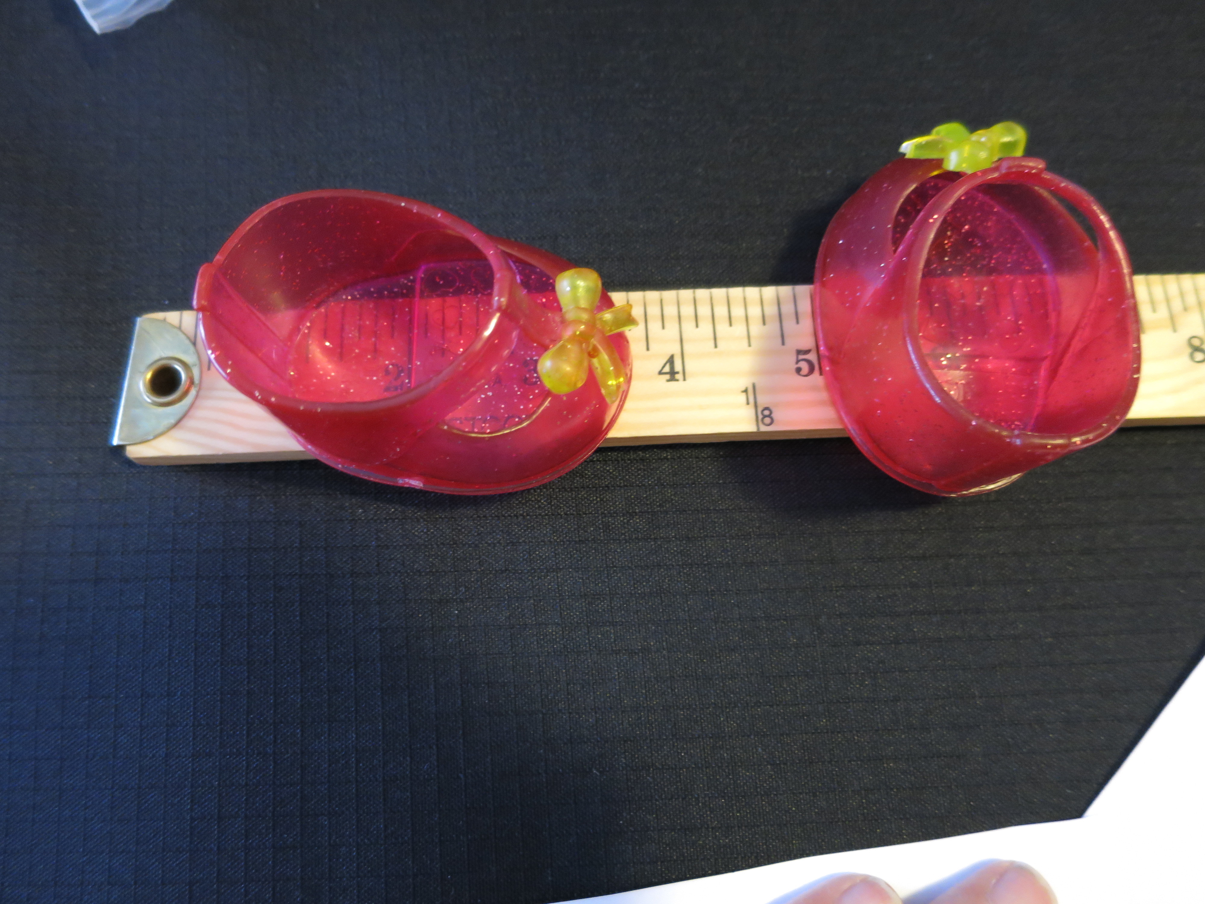 Doll Accessories Doll Shoes Mary Jane Fuchsia Pink with Sparkles