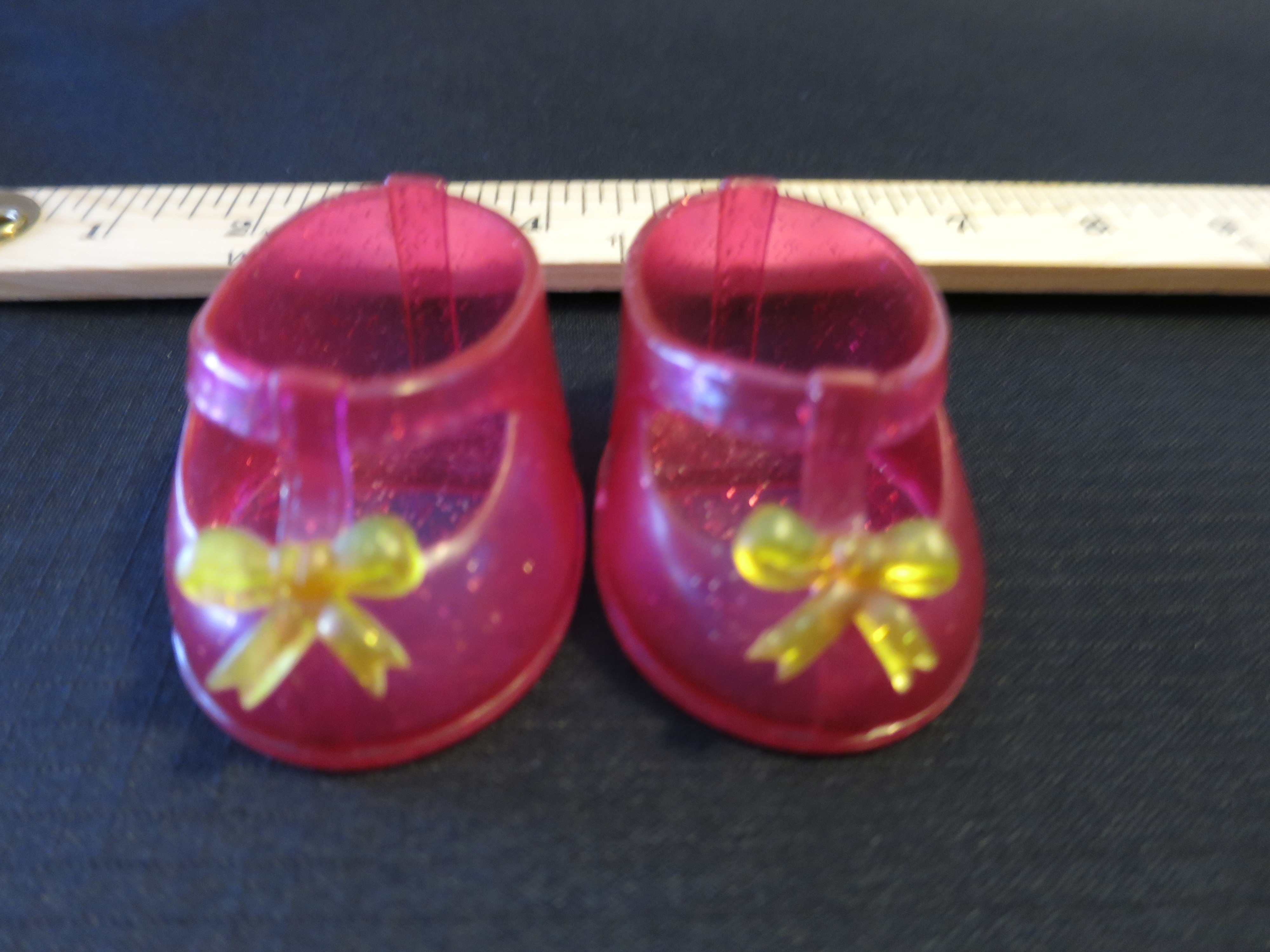Doll Accessories Doll Shoes Mary Jane Fuchsia Pink with Sparkles