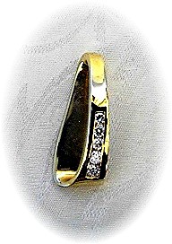 14K Gold  Diamond Omega Slide Pendant