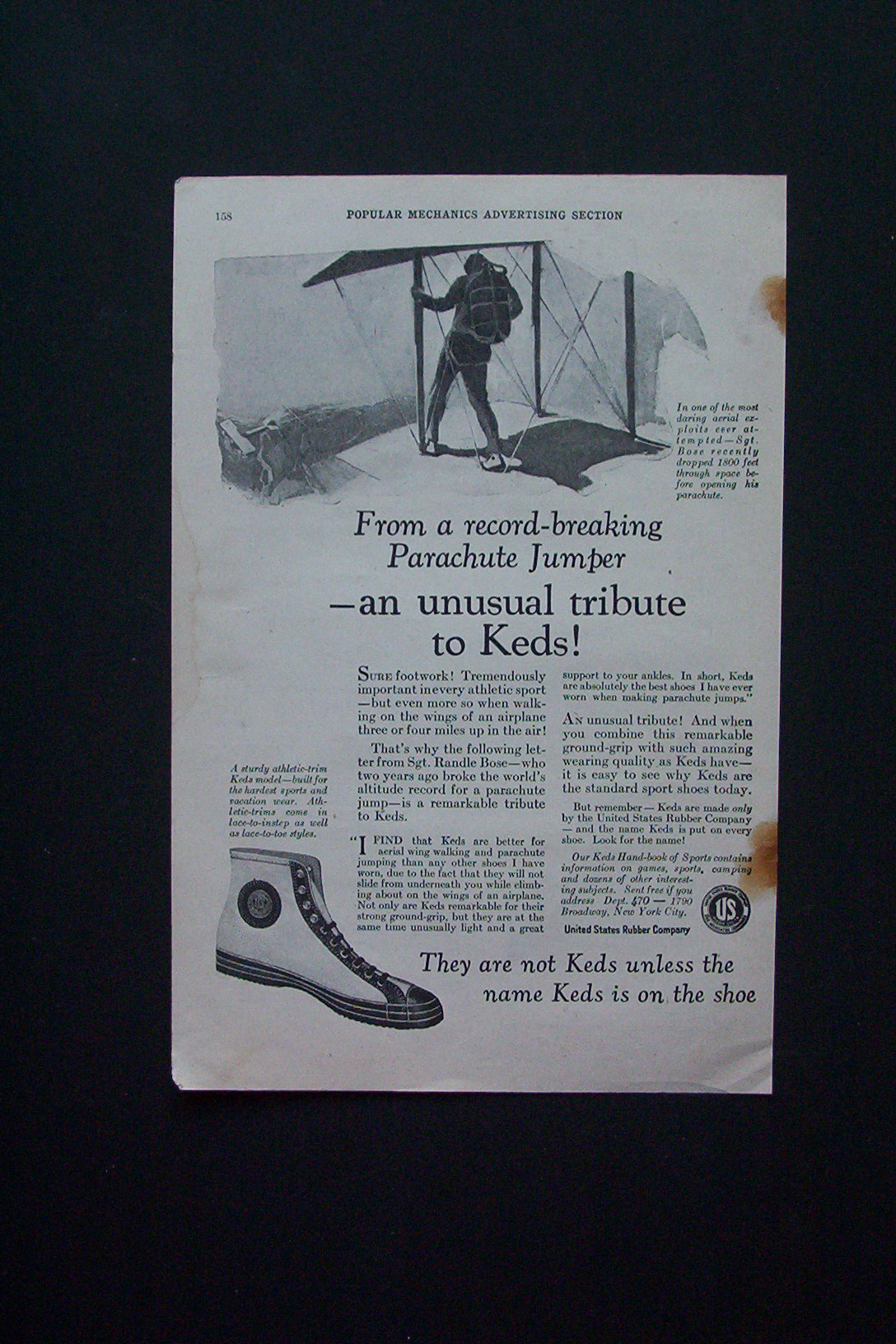 1928 Keds Shoes with Parachute Jumper to Keds
