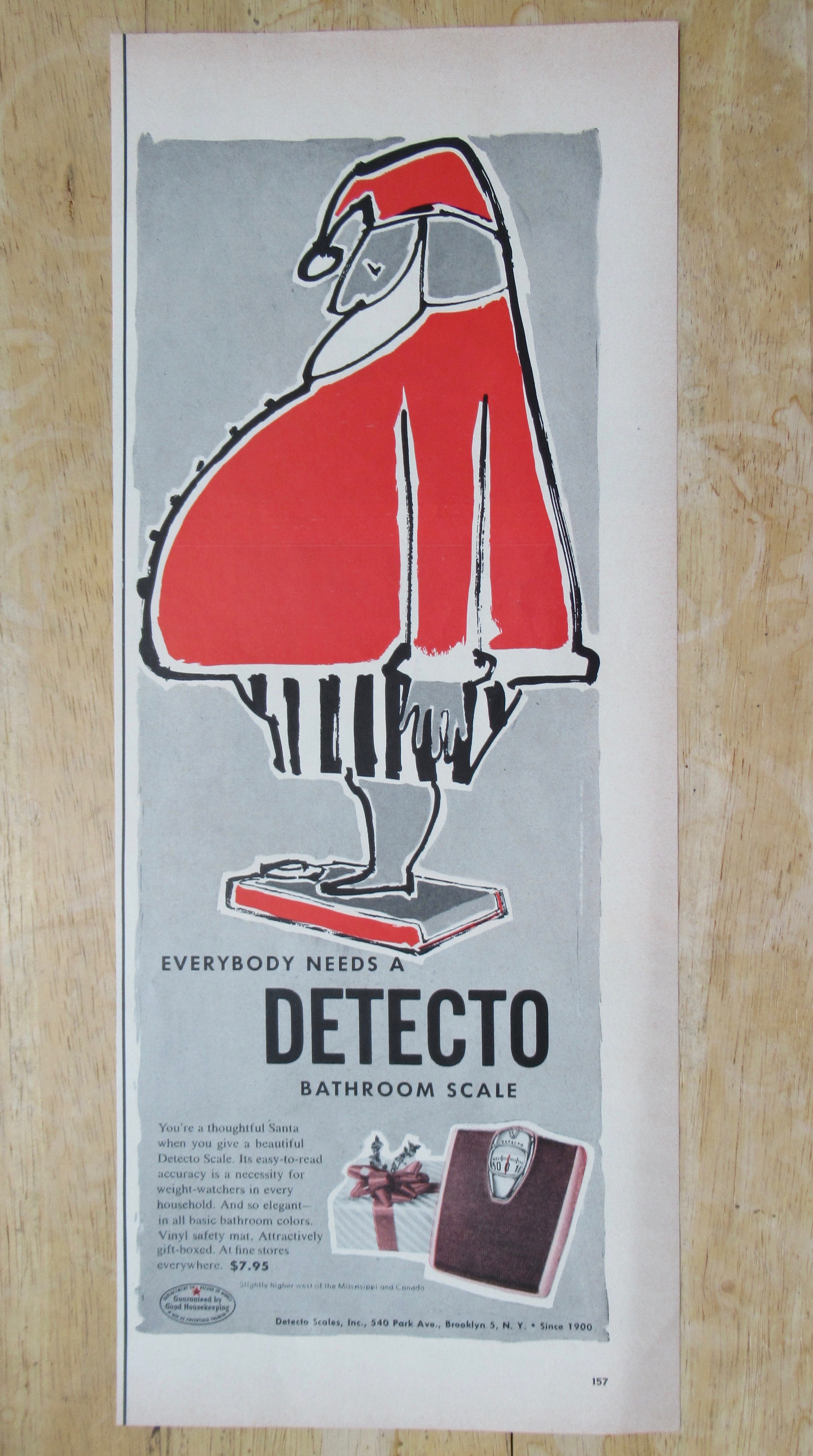 1955 Detecto Bathroom Scale with Santa Claus