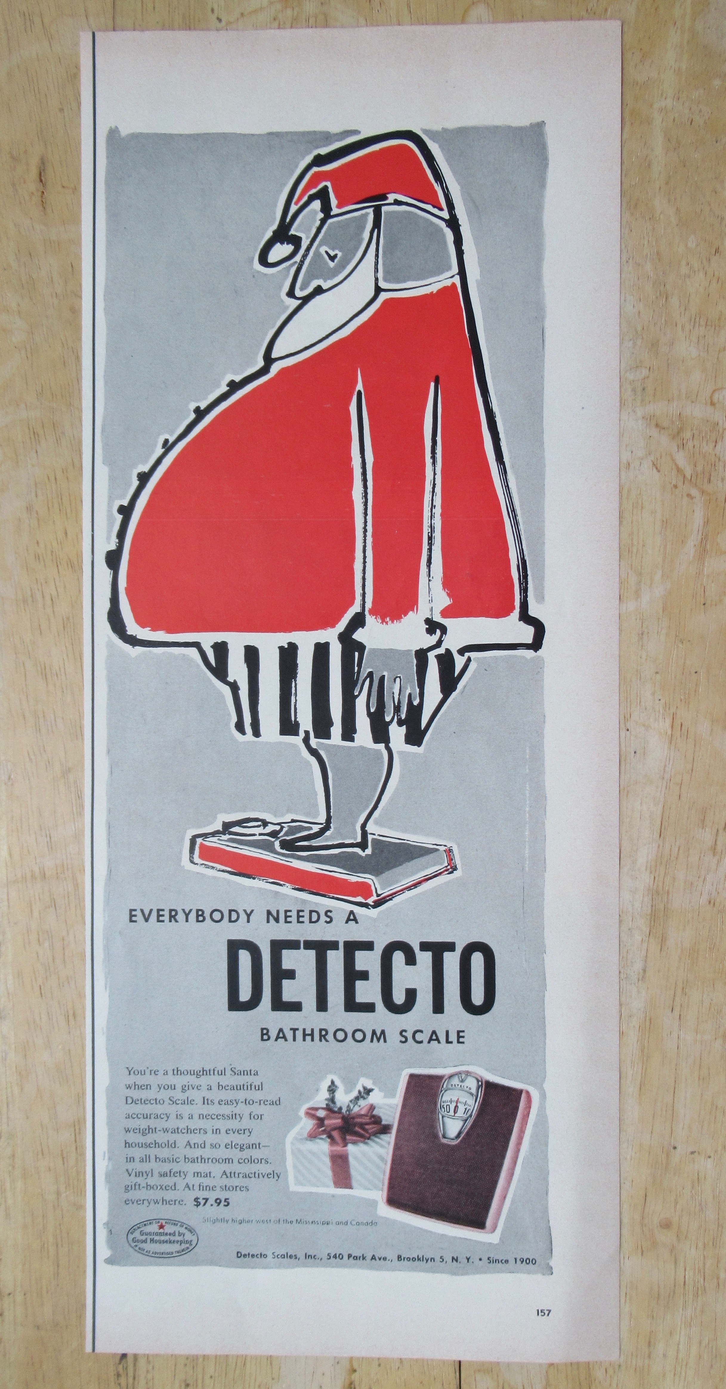 1955 Detecto Bathroom Scale with Santa Claus