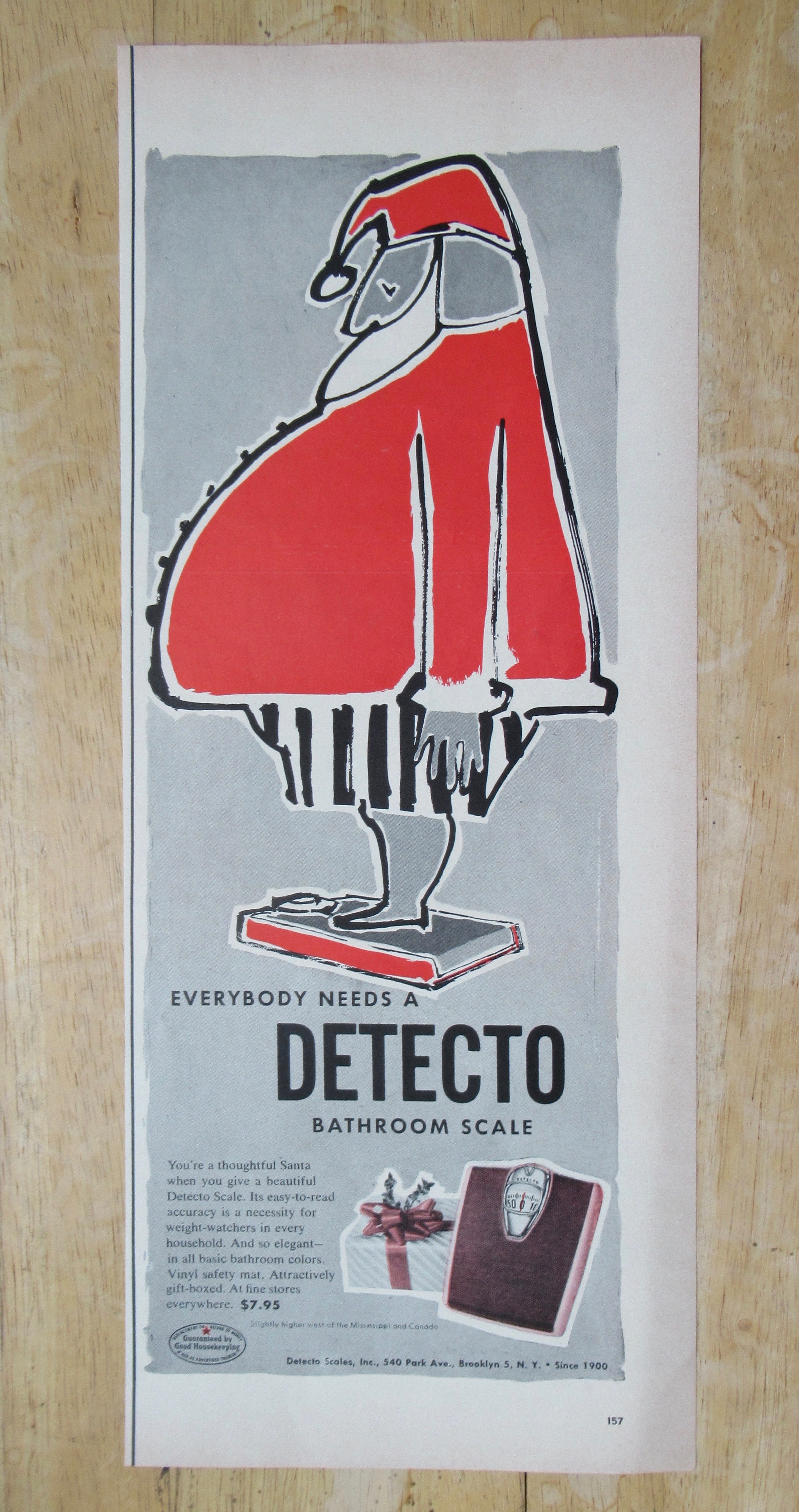 1955 Detecto Bathroom Scale with Santa Claus