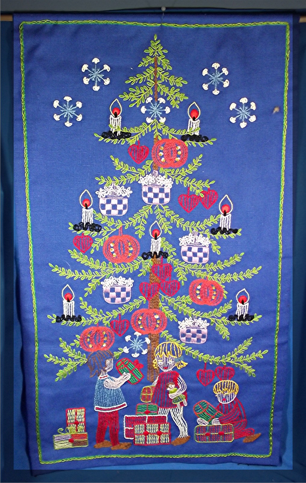 Christmas hand stitched wall or door hanging