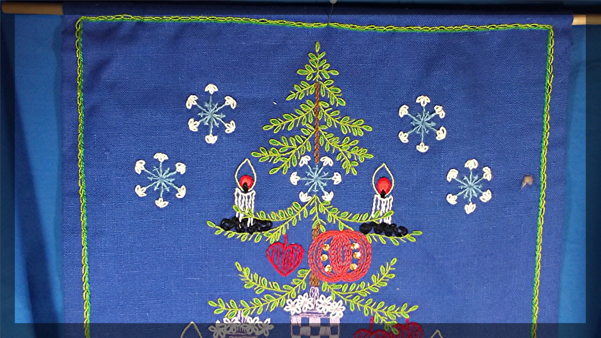 Christmas hand stitched wall or door hanging