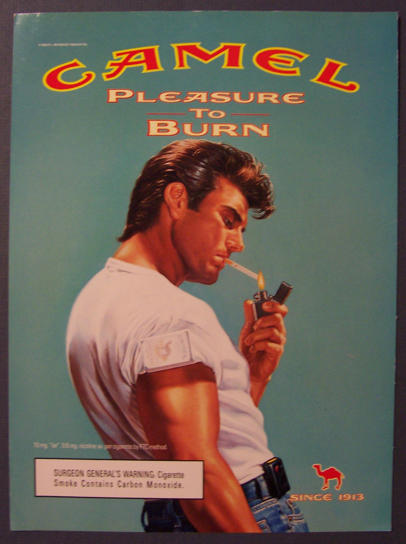 2000 Camel Cigarettes with Man Lighting Cigarette