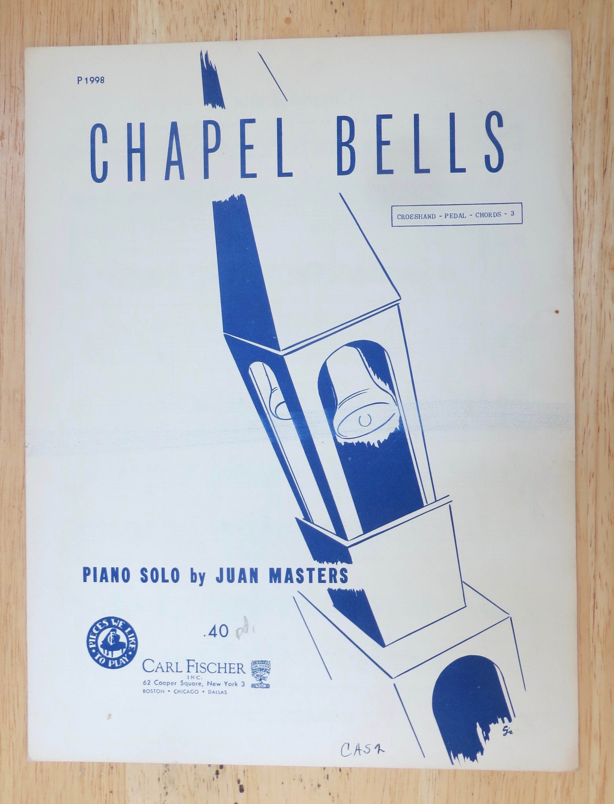 1934 Chapel Bells Sheet Music By Juan Masters