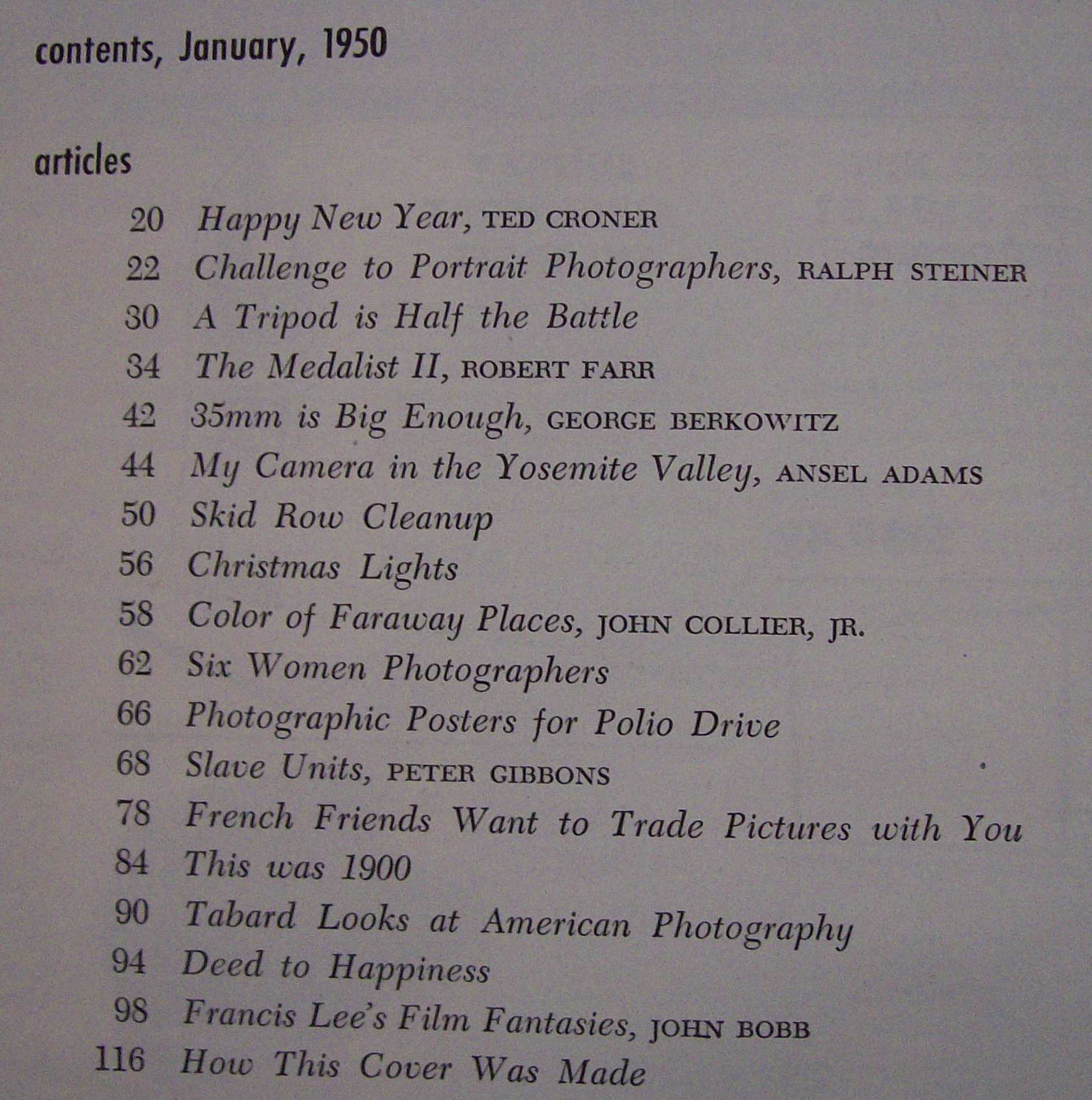 Modern Photography Magazine - January 1950