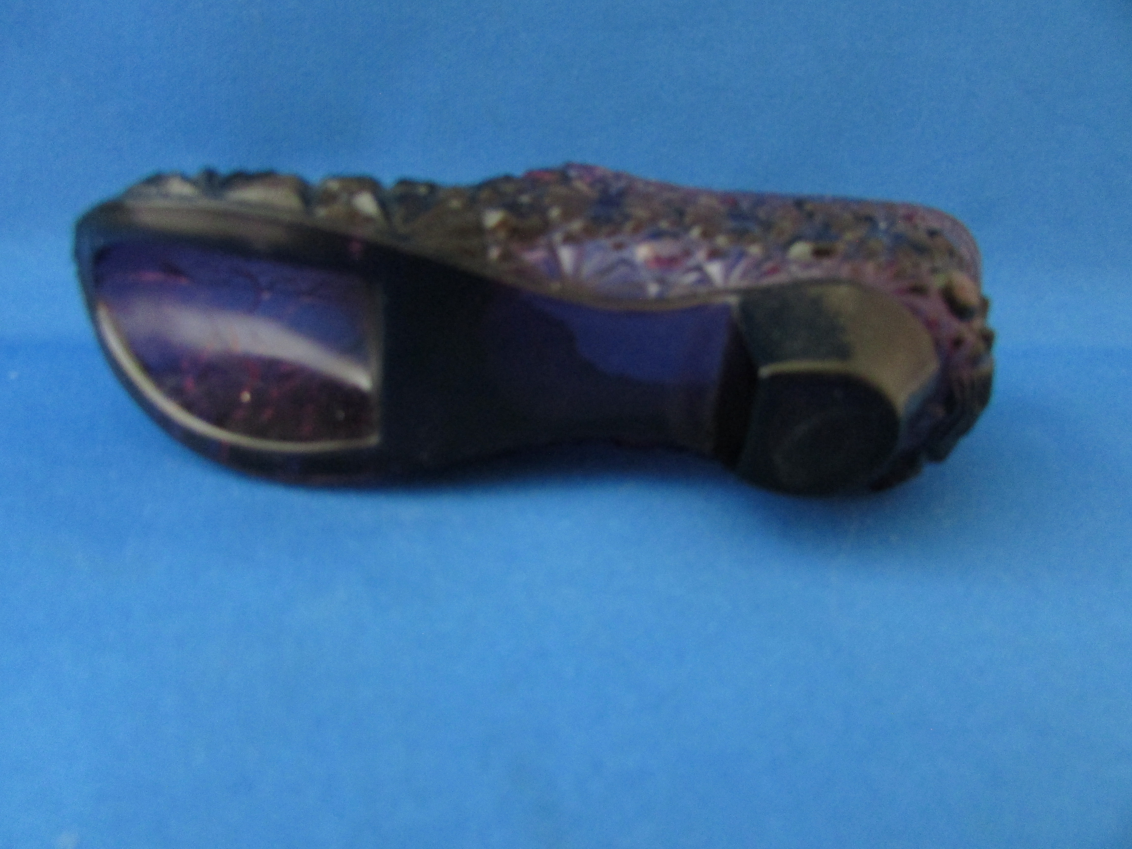 Fenton Purple Daisy and Button Glass Shoe