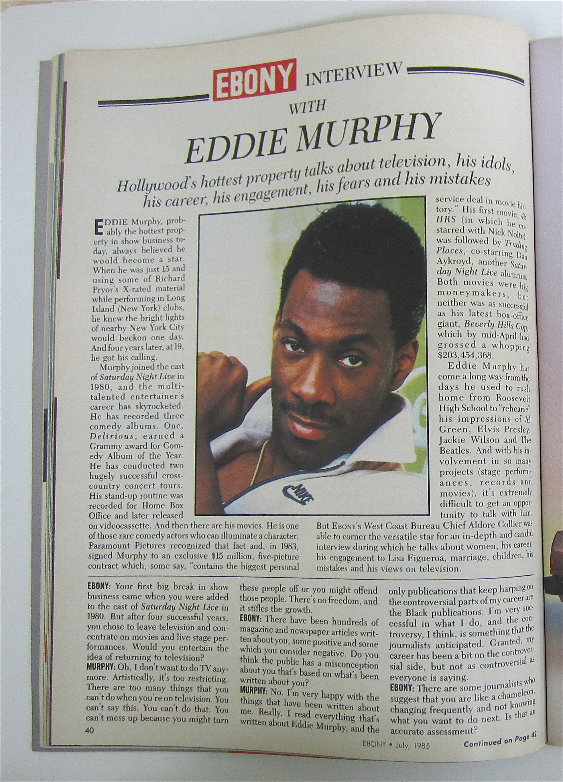 Ebony Magazine July 1985 Eddie Murphy/Marvin Gaye