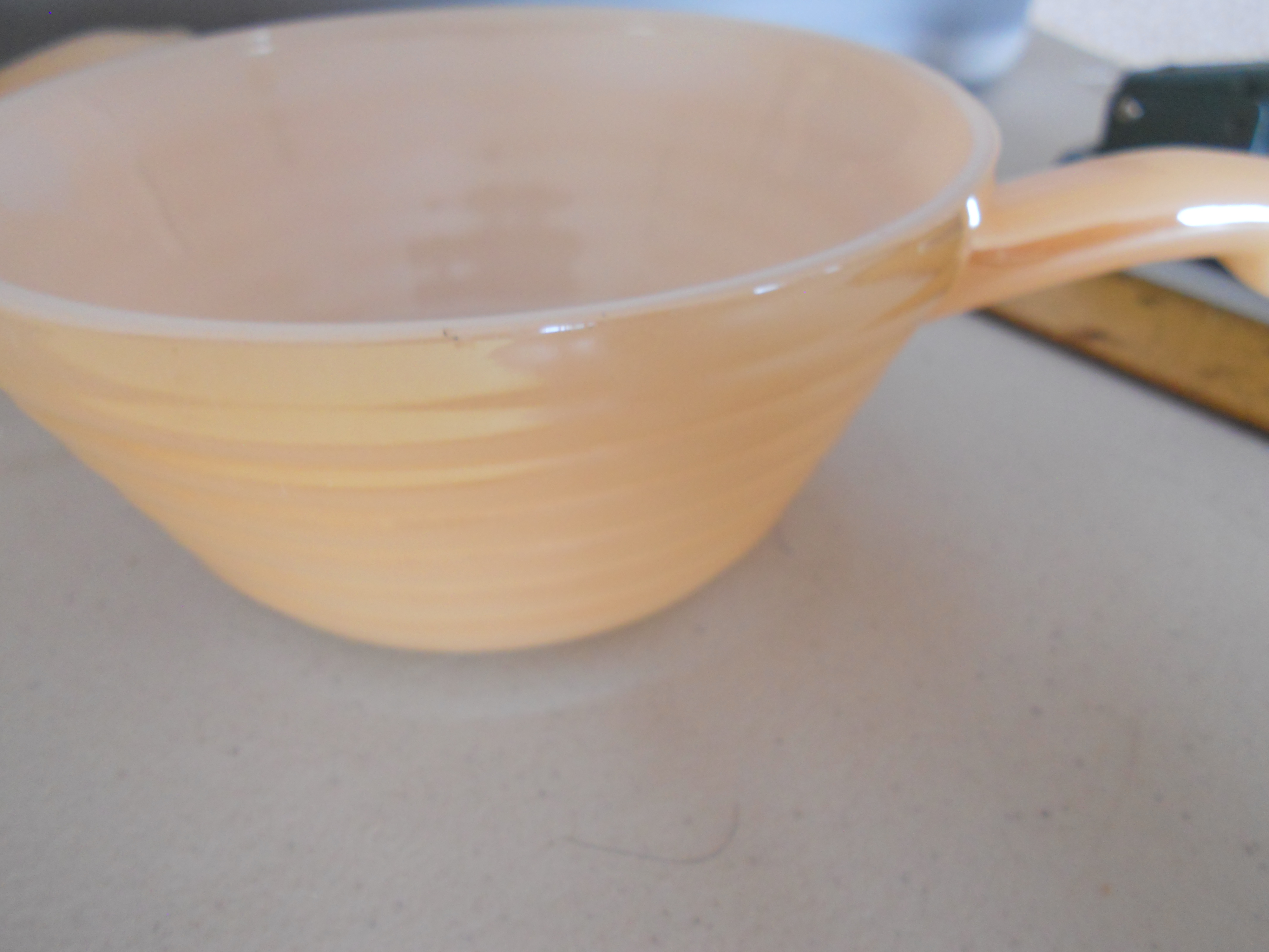 Fire King Peach Lustreware Bowl with Handle 2