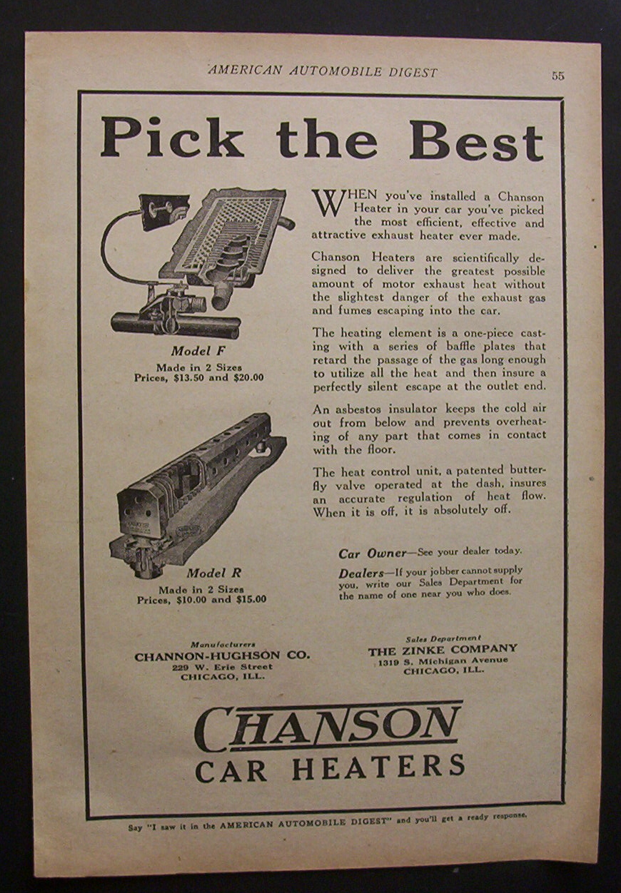 1923  Chanson  Car  Heaters