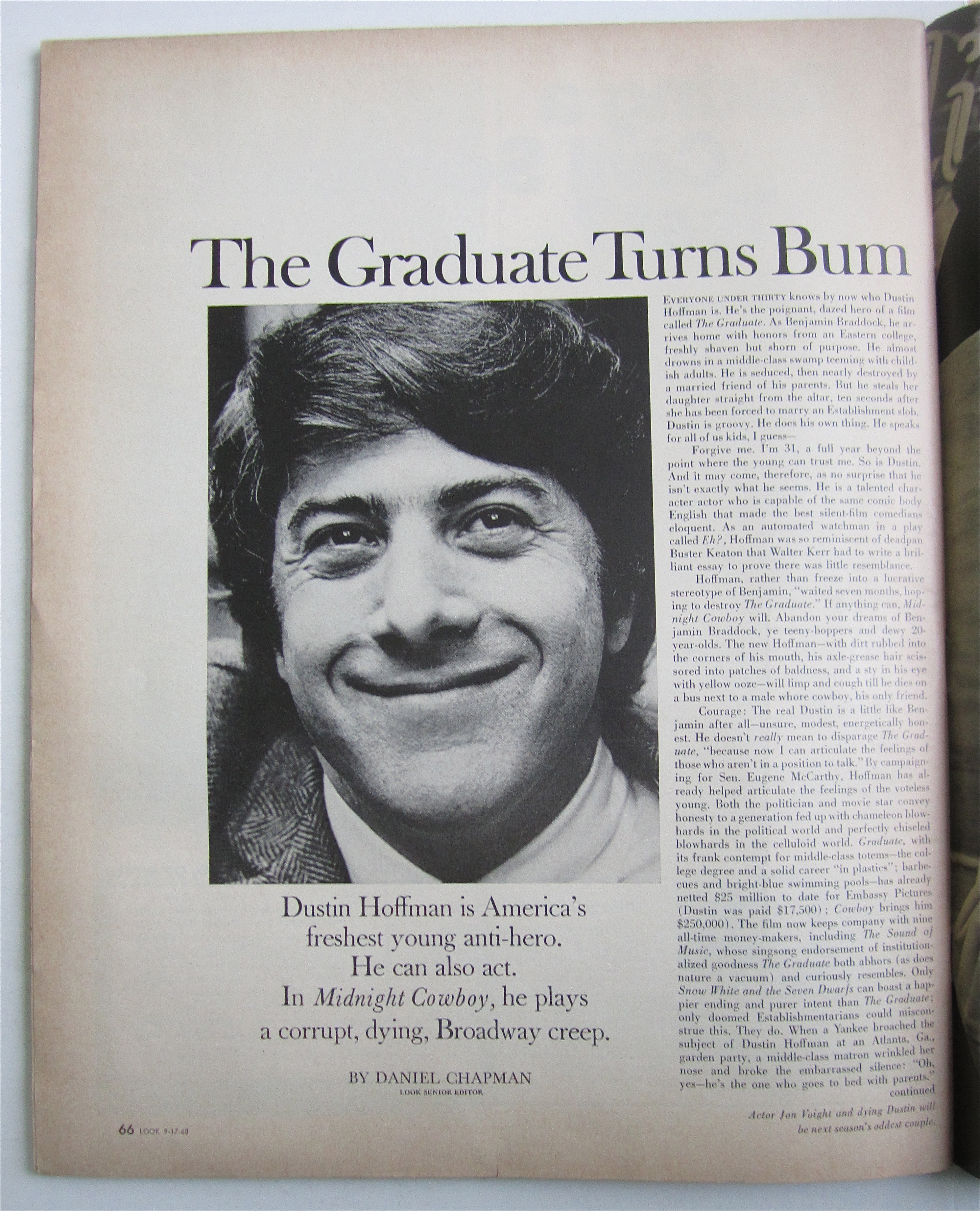 Look Magazine September 17, 1968 Dustin Hoffman