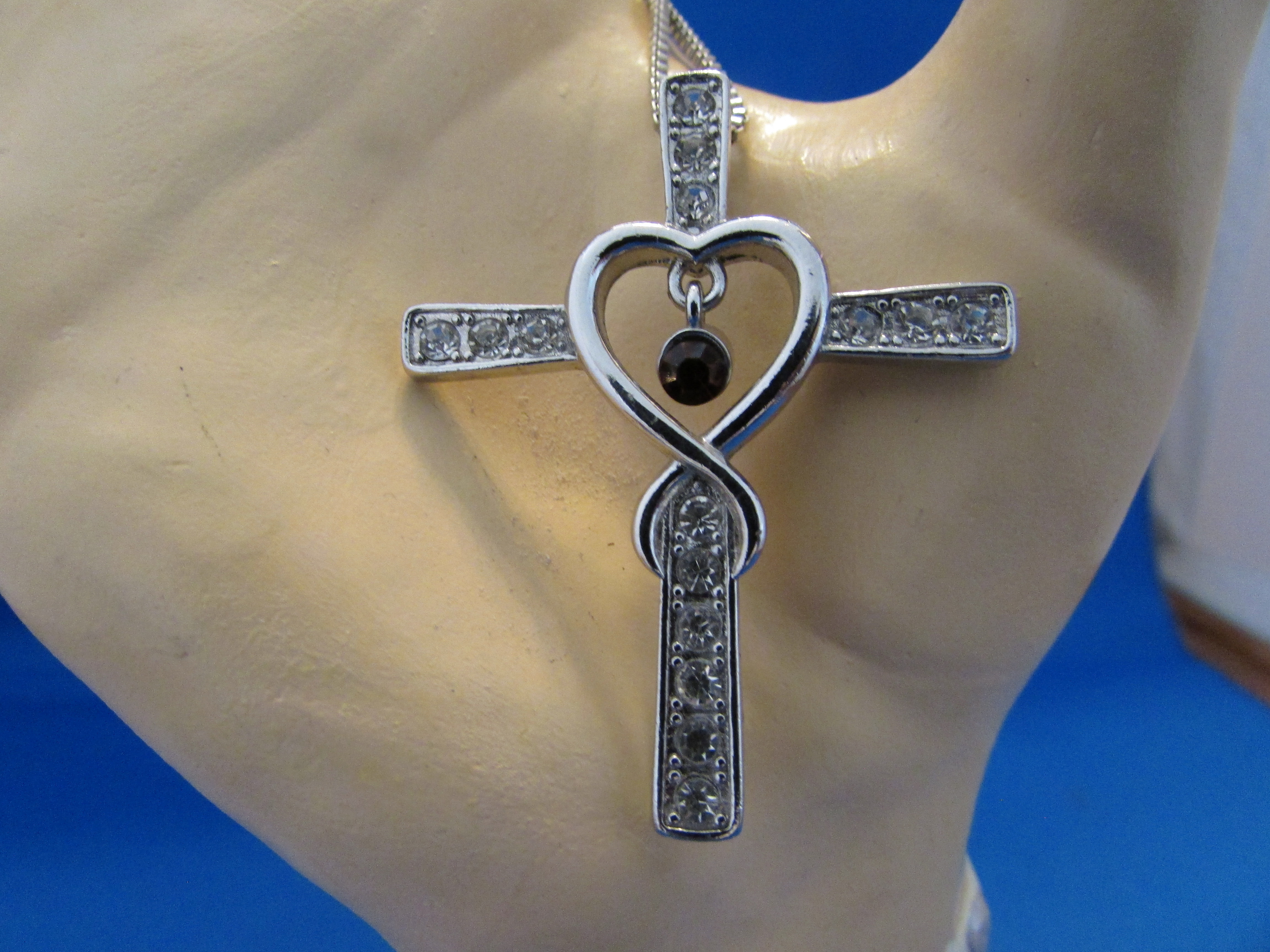 Bohemian Garnet & Zirconia Cross Necklace