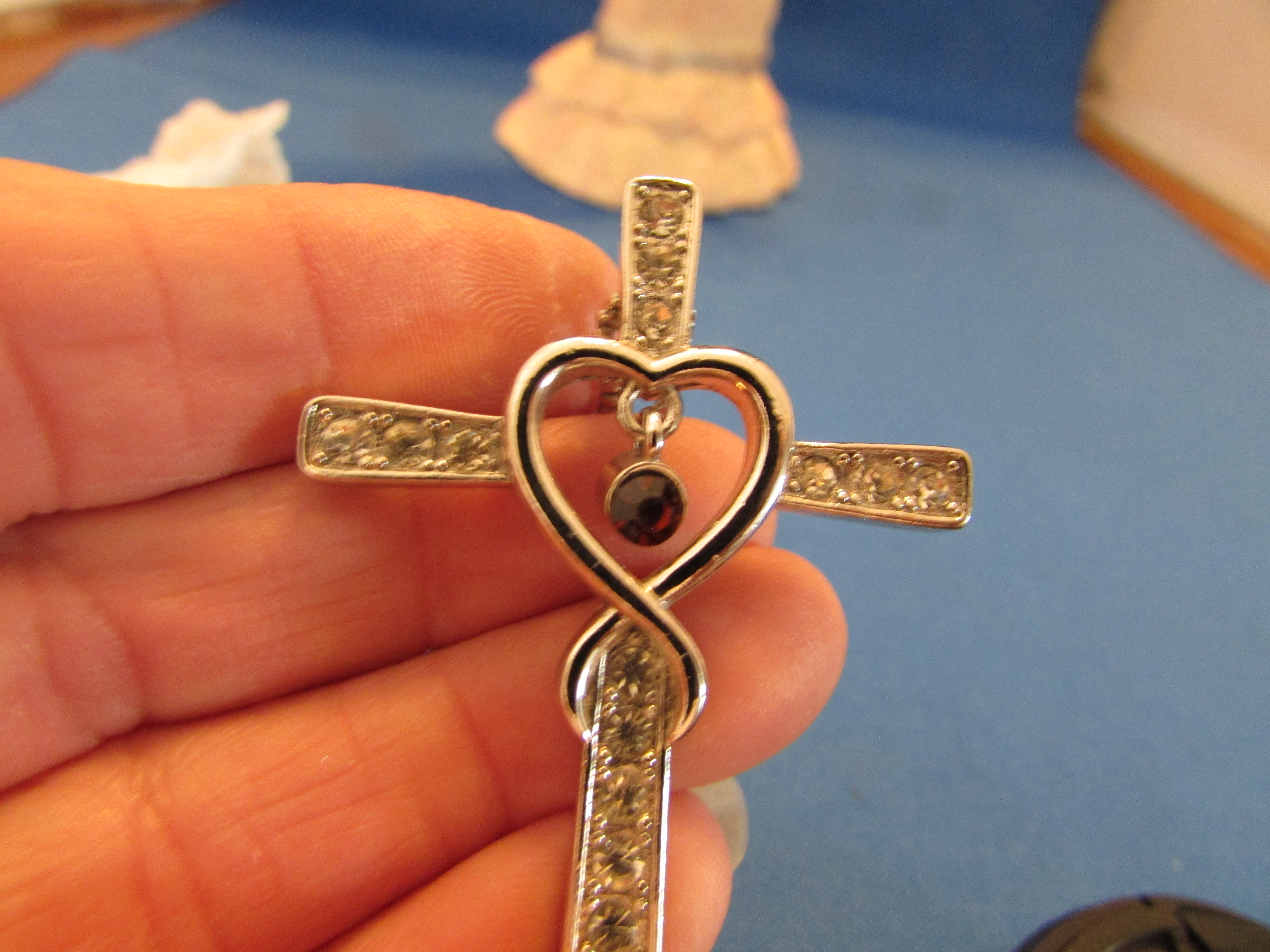 Bohemian Garnet & Zirconia Cross Necklace