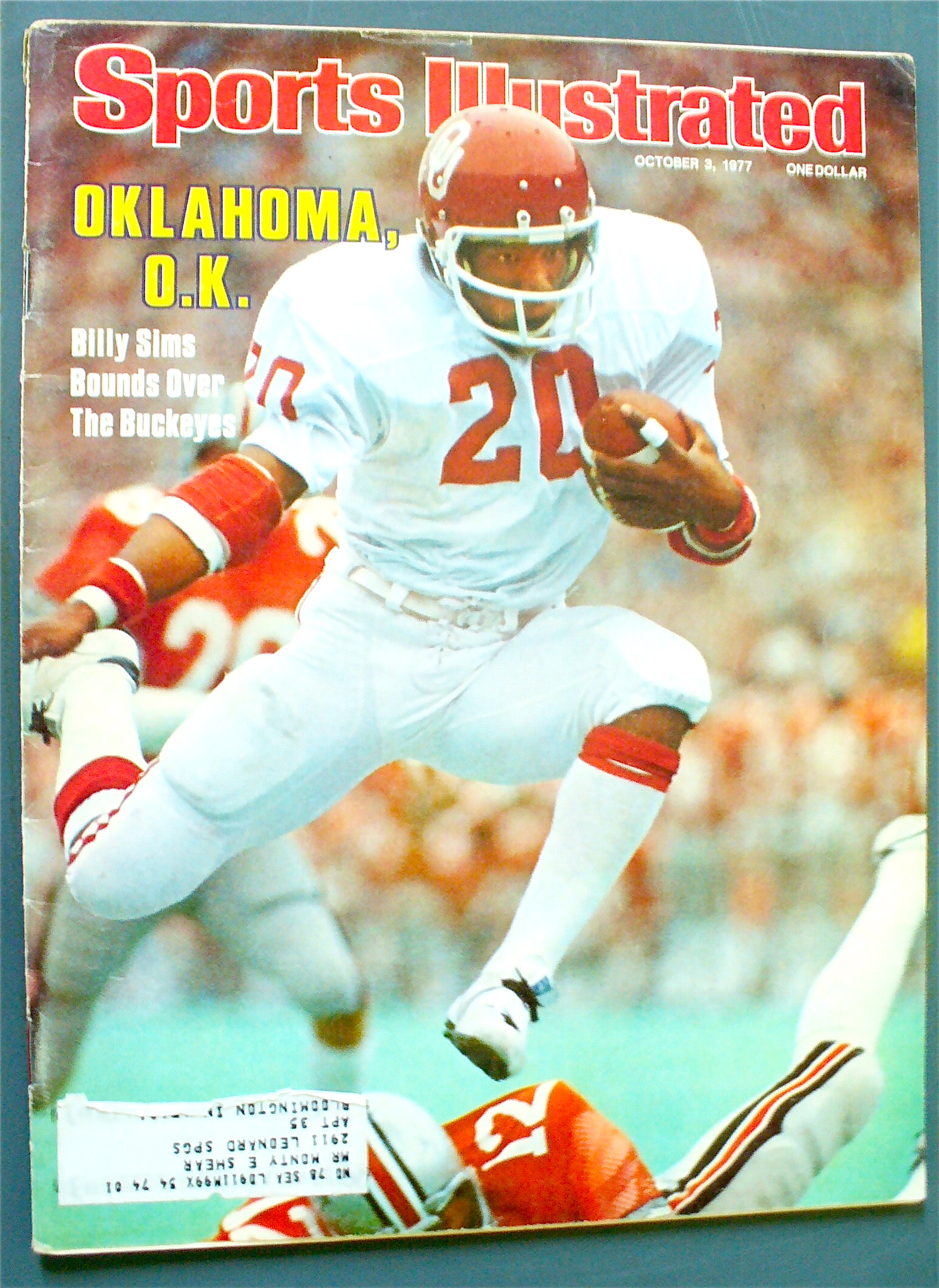 Sports Illustrated October 3, 1977 Billy Sims