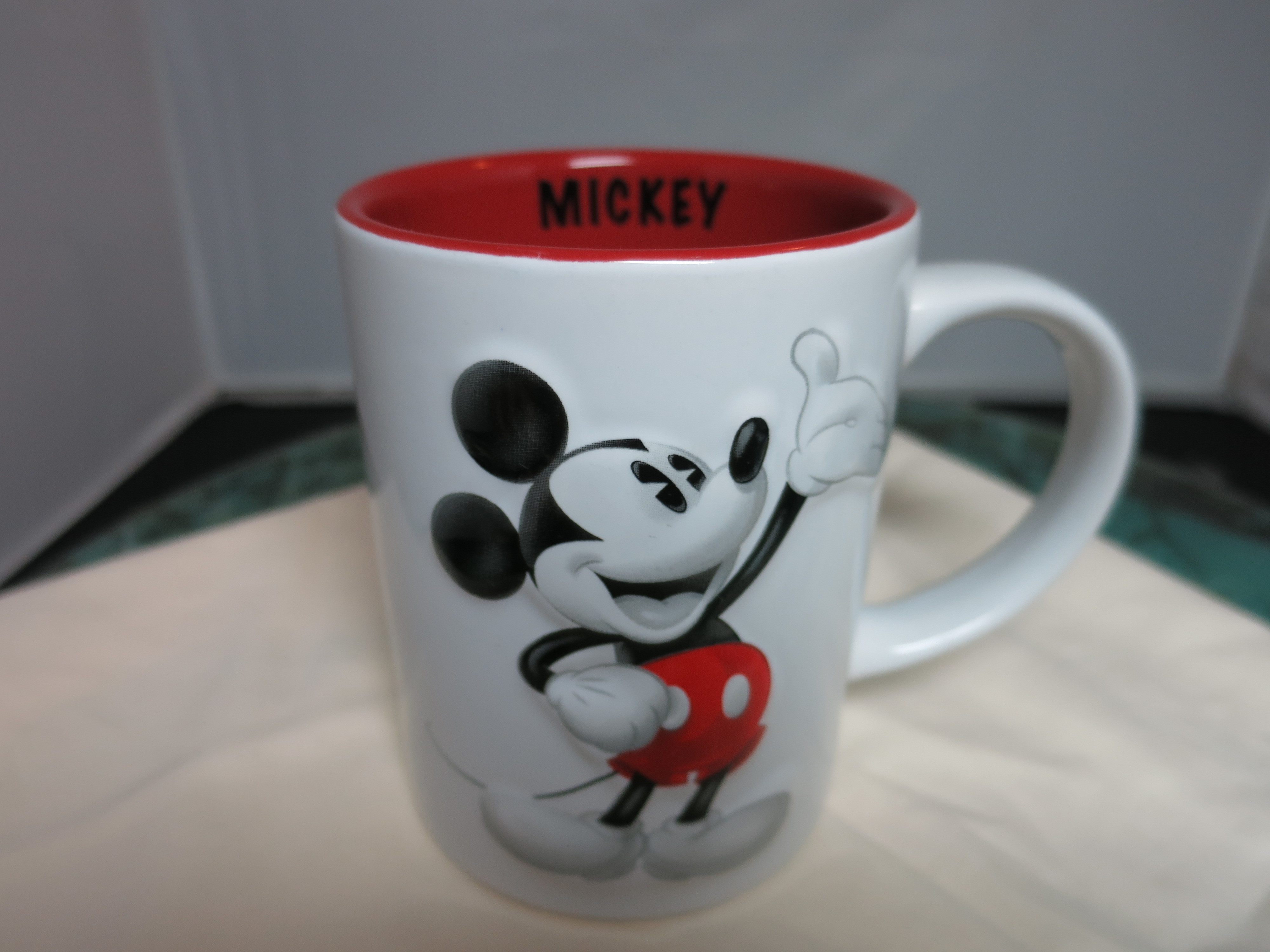 Disney Mickey Mouse Jerry Leigh Cup Mug 3D black white and red