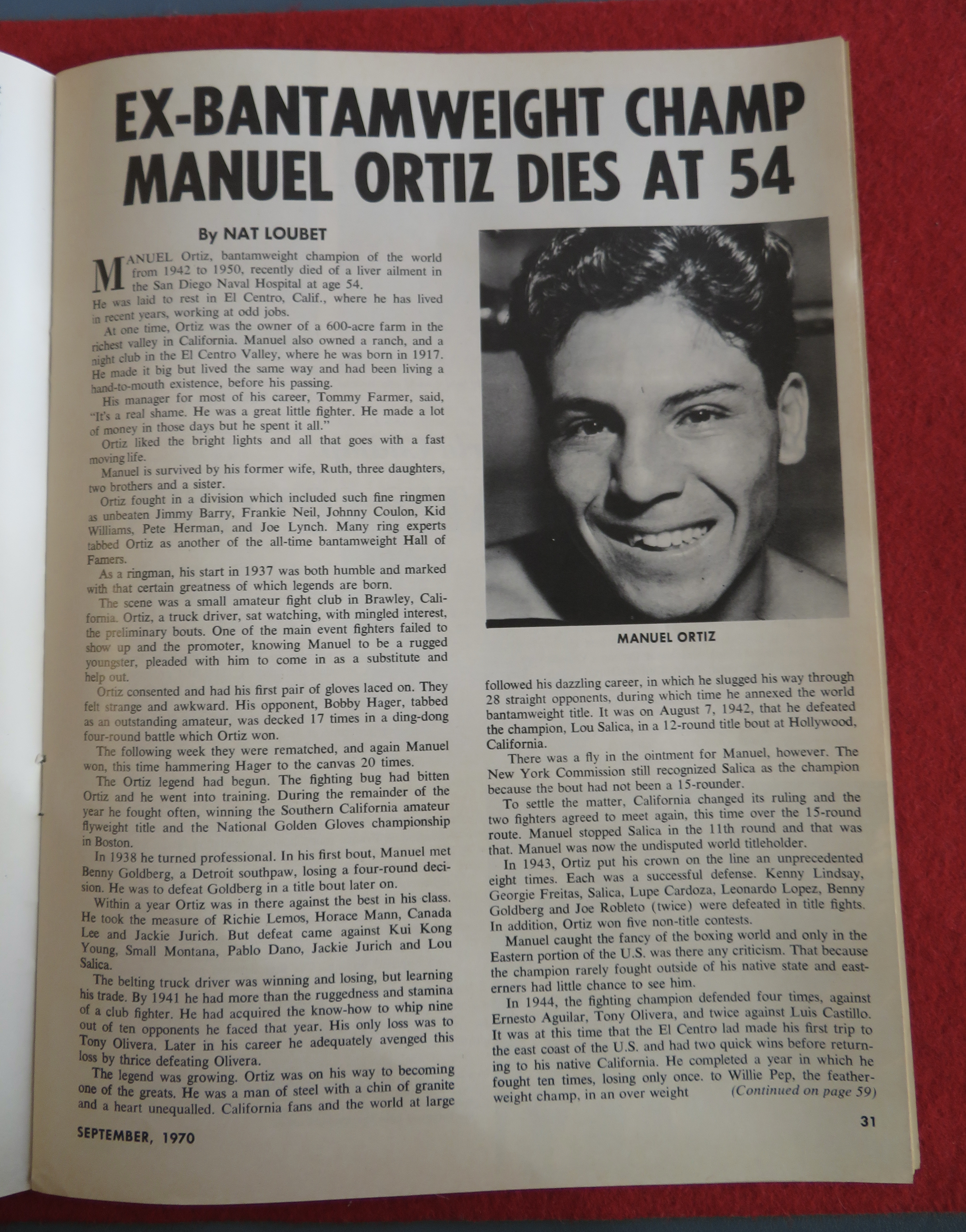 Ring Magazine September 1970 Mac Foster/Jerry Quarry
