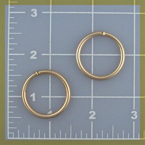 Earrings Hoop 14K Spring Clip Gold USA