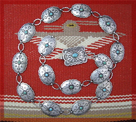 Sterling Silver Turquoise 30 inch Belt/Necklace