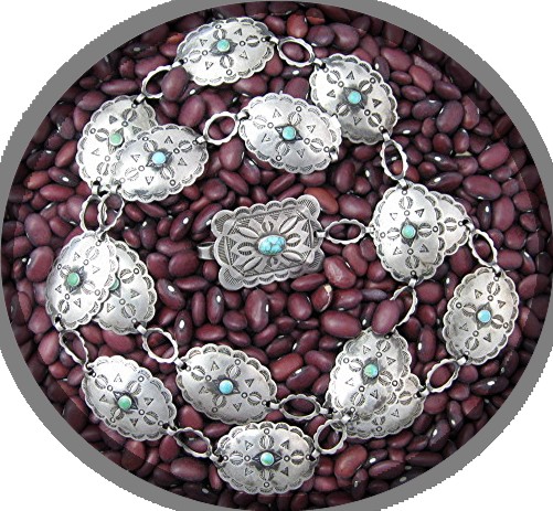 Sterling Silver Turquoise 30 inch Belt/Necklace