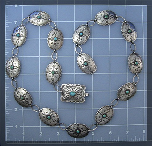 Sterling Silver Turquoise 30 inch Belt/Necklace