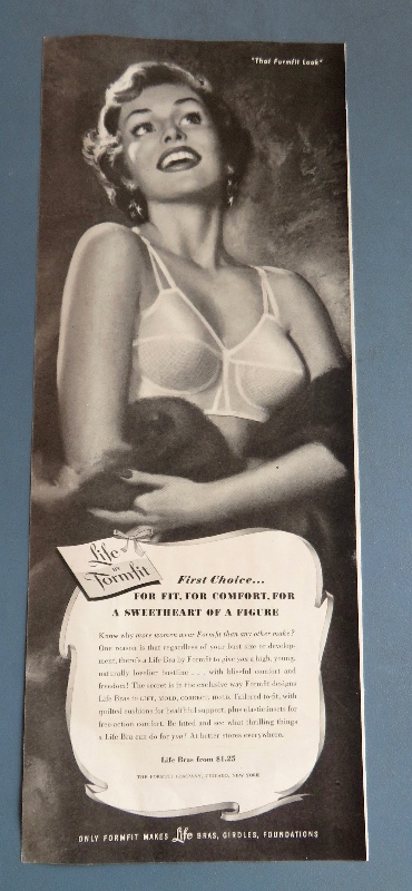 1951 Life By Formfit Bra with a Lovely Woman Wearing Her Bra