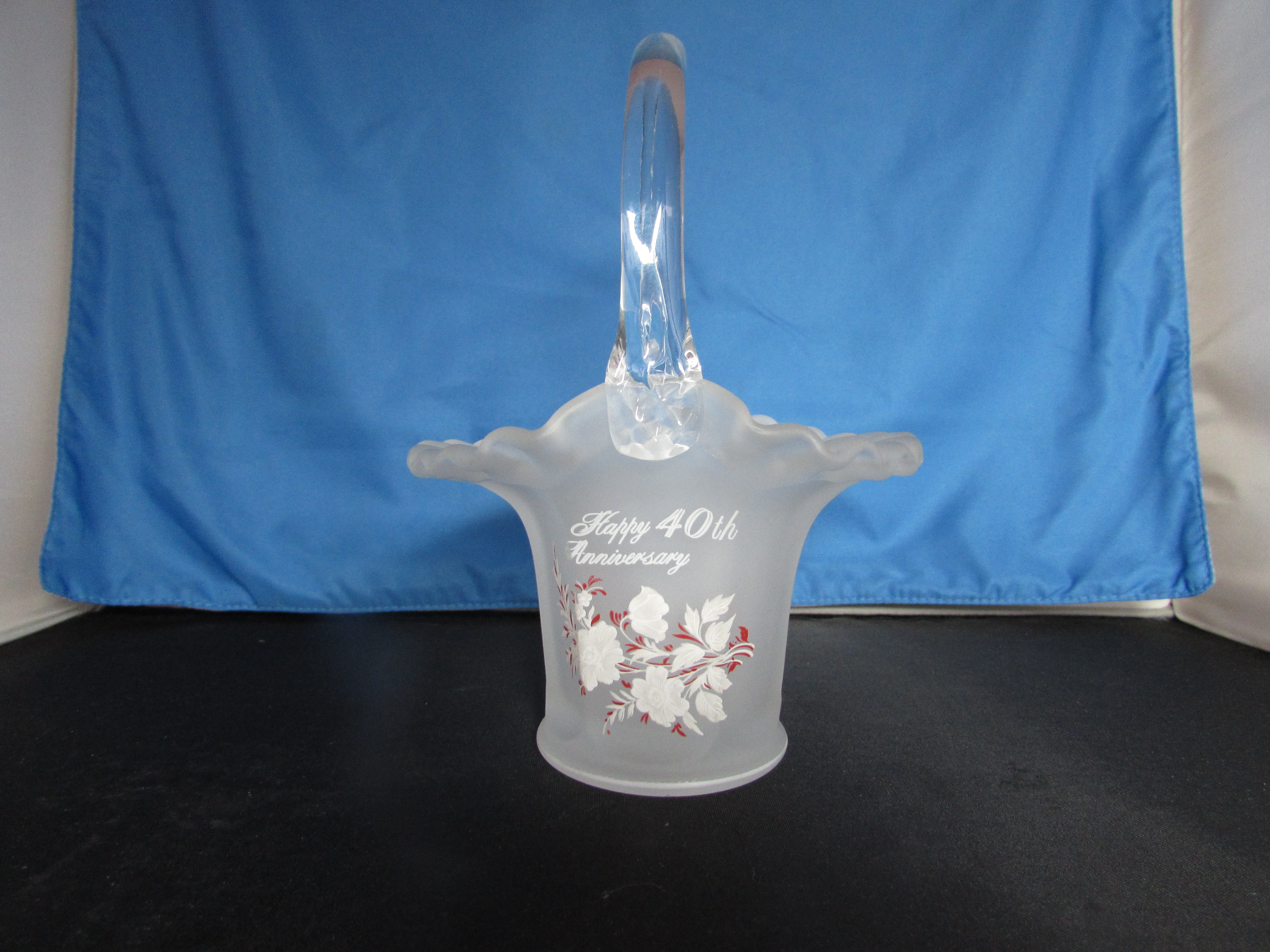 Fenton Art Glass 40th Wedding Anniversary Basket