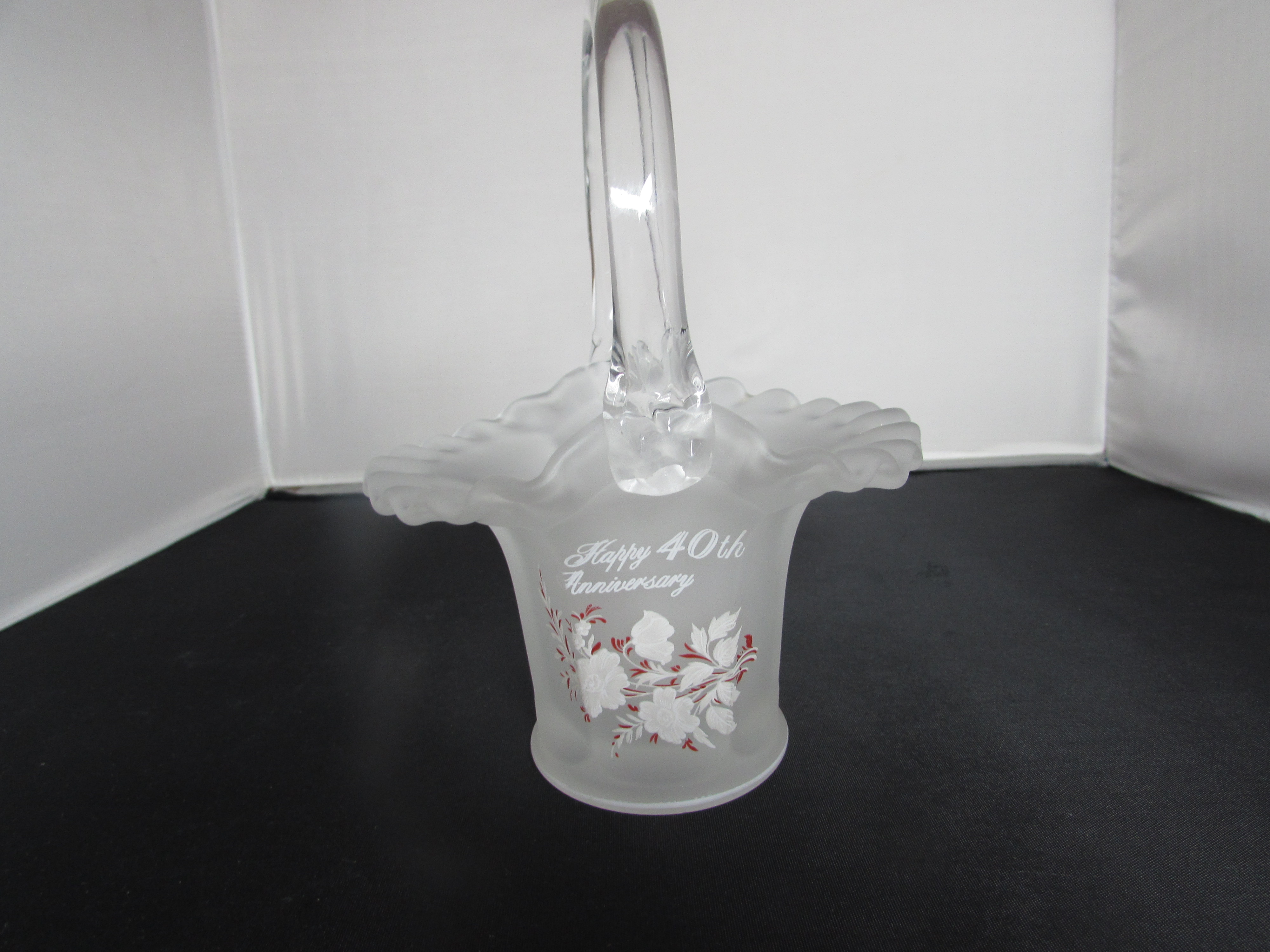 Fenton Art Glass 40th Wedding Anniversary Basket