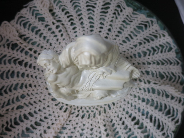 Vintage Plastic Pieta Statue Figurine