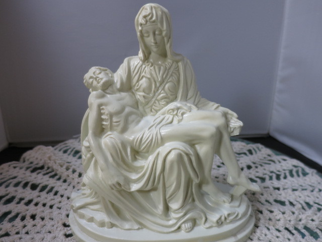 Vintage Plastic Pieta Statue Figurine