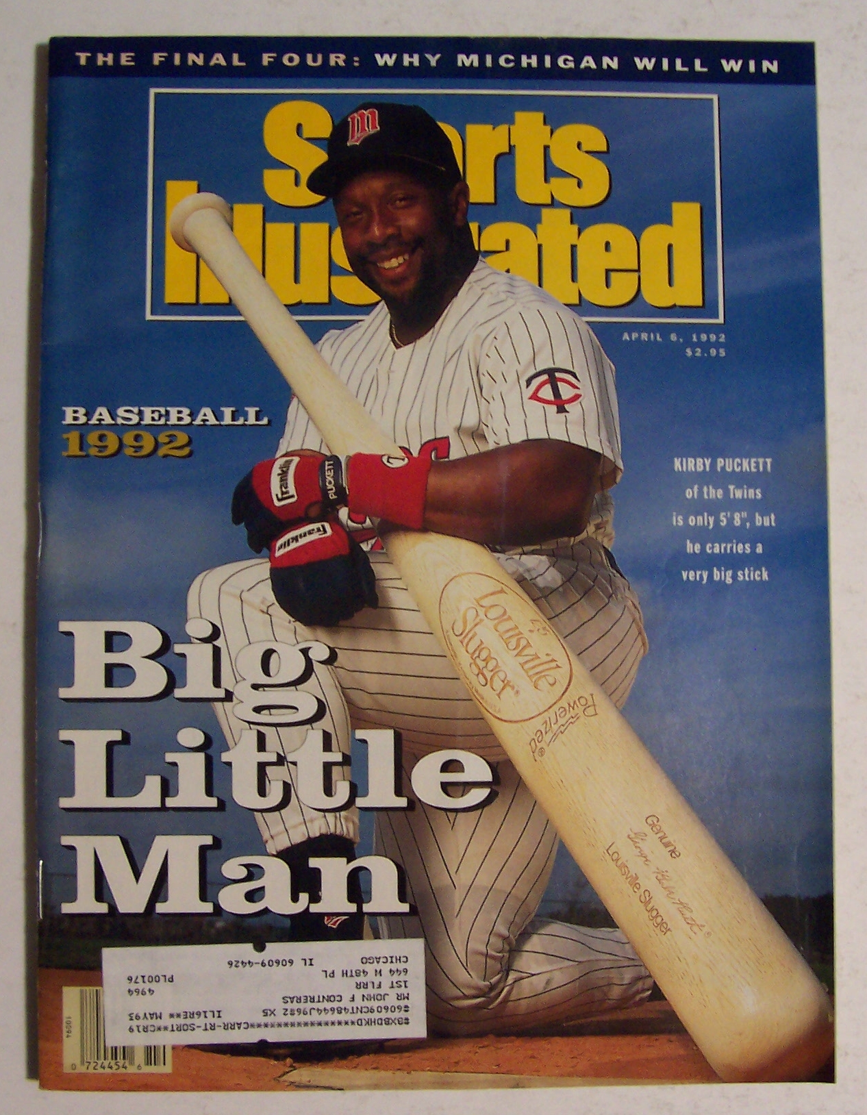 Sports Illustrated Magazine-April 6, 1992-Kirby Puckett