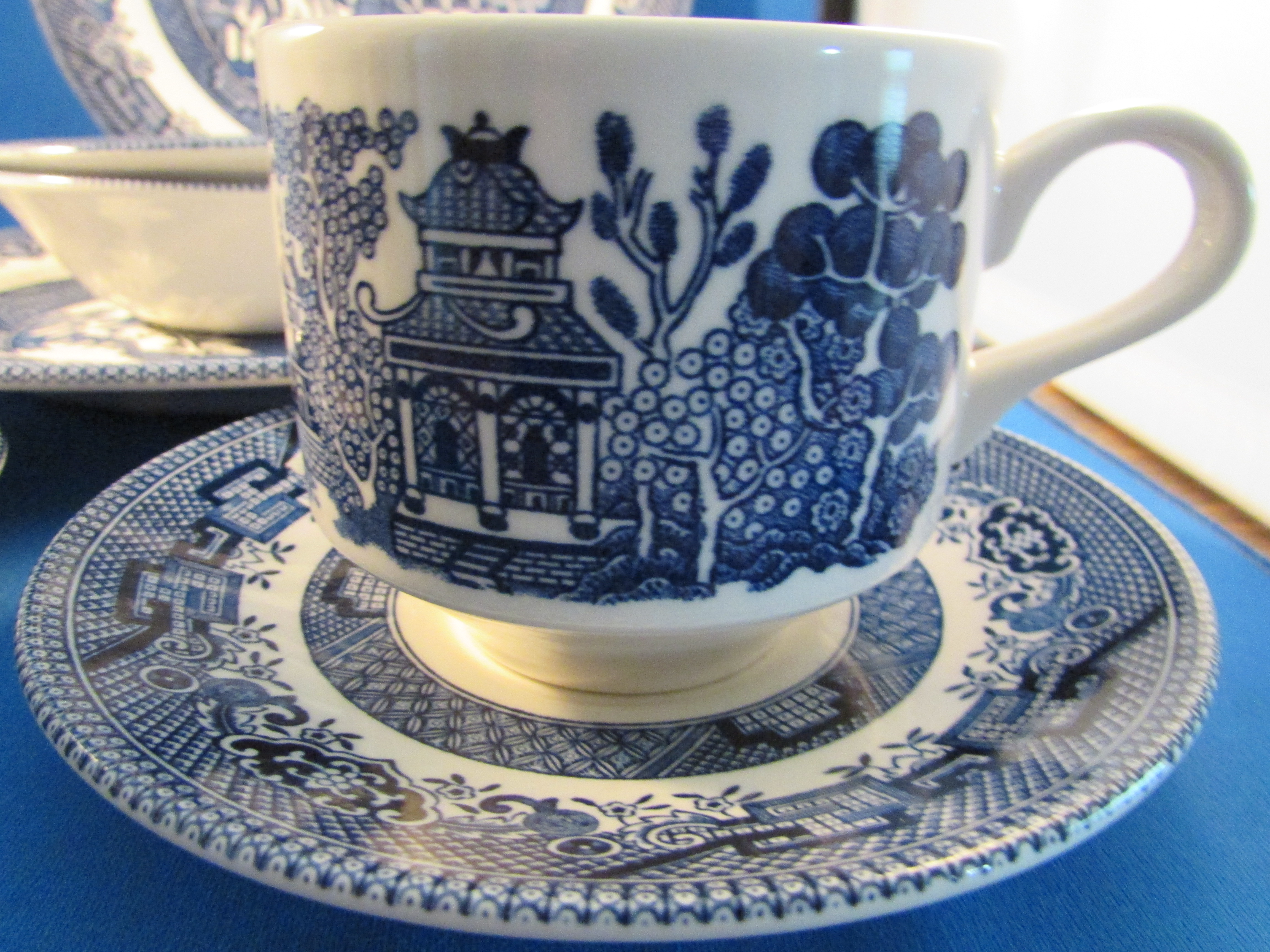Two Table Sets of Blue Willow Dishes