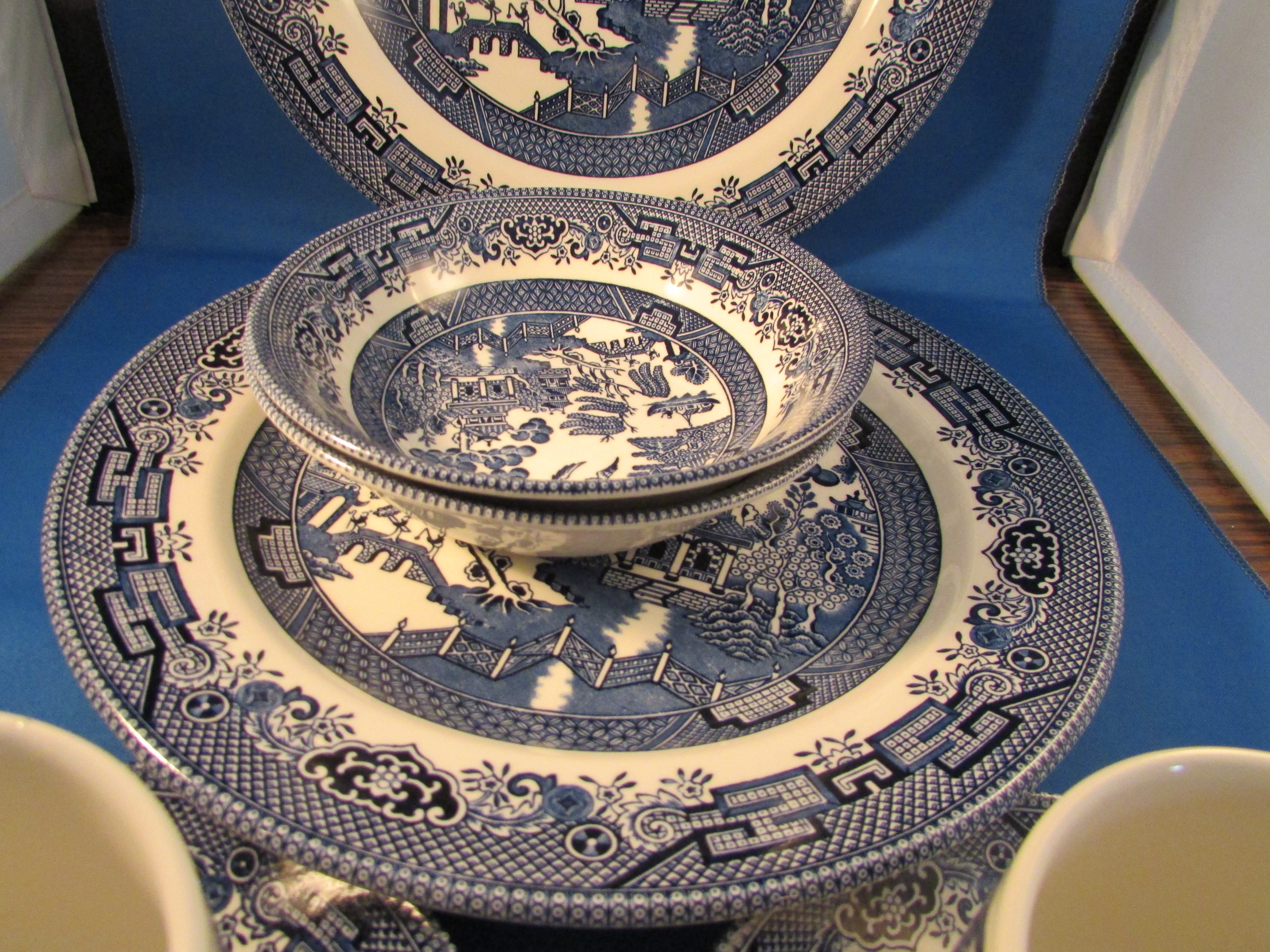 Two Table Sets of Blue Willow Dishes