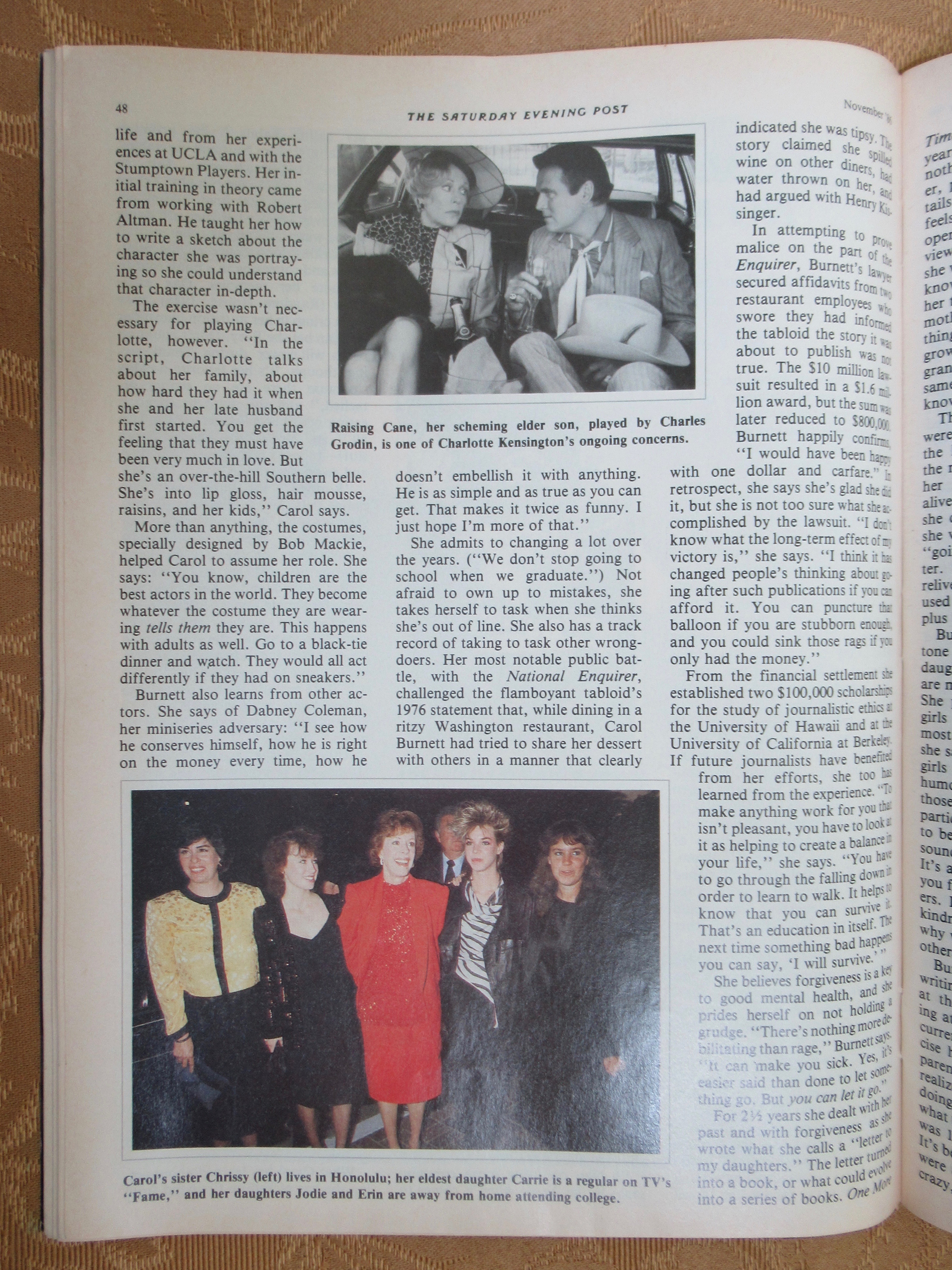 Saturday Evening Post Magazine November 1986