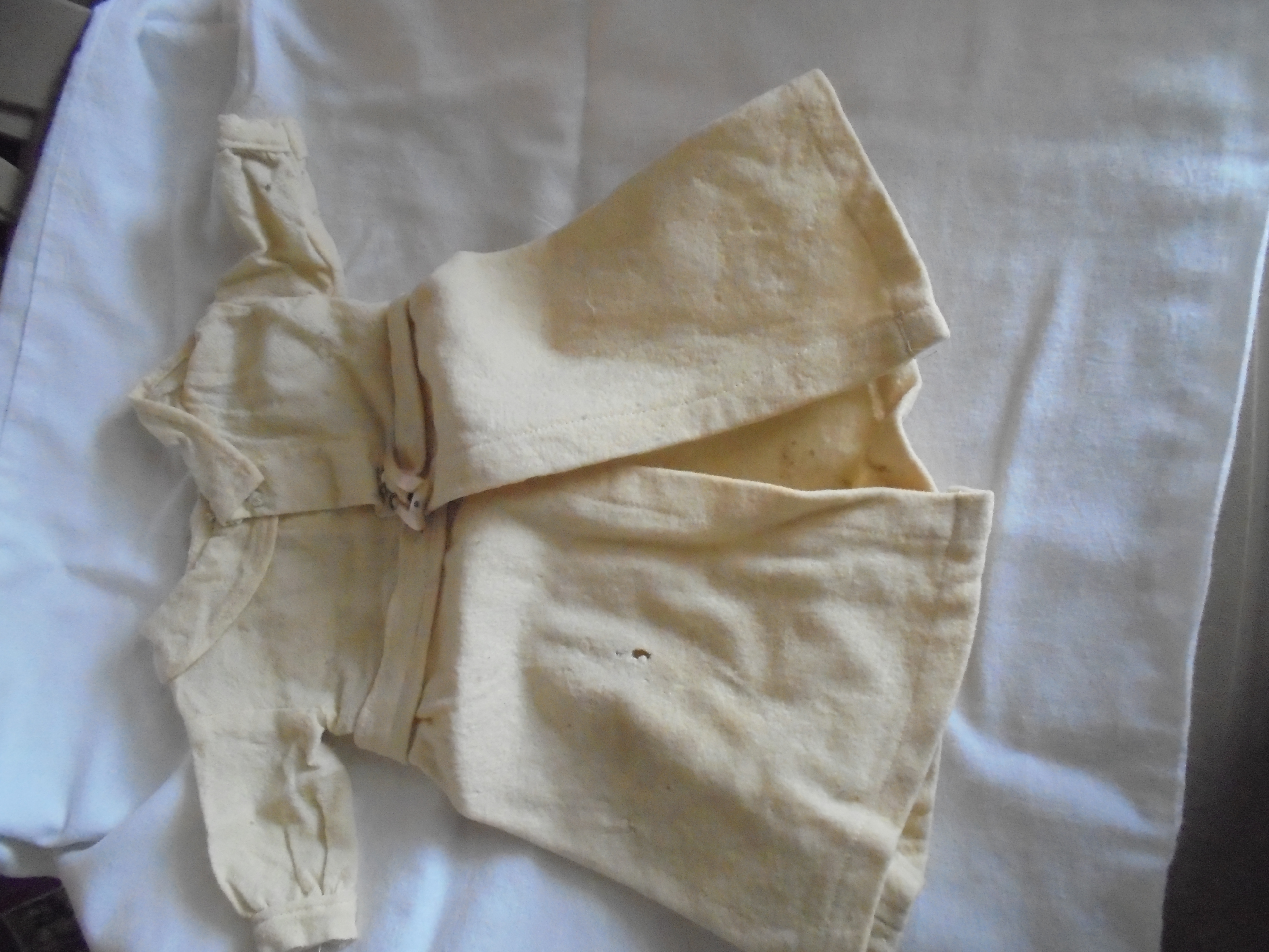 Antique Wool Doll Coat Ivory Hand Made