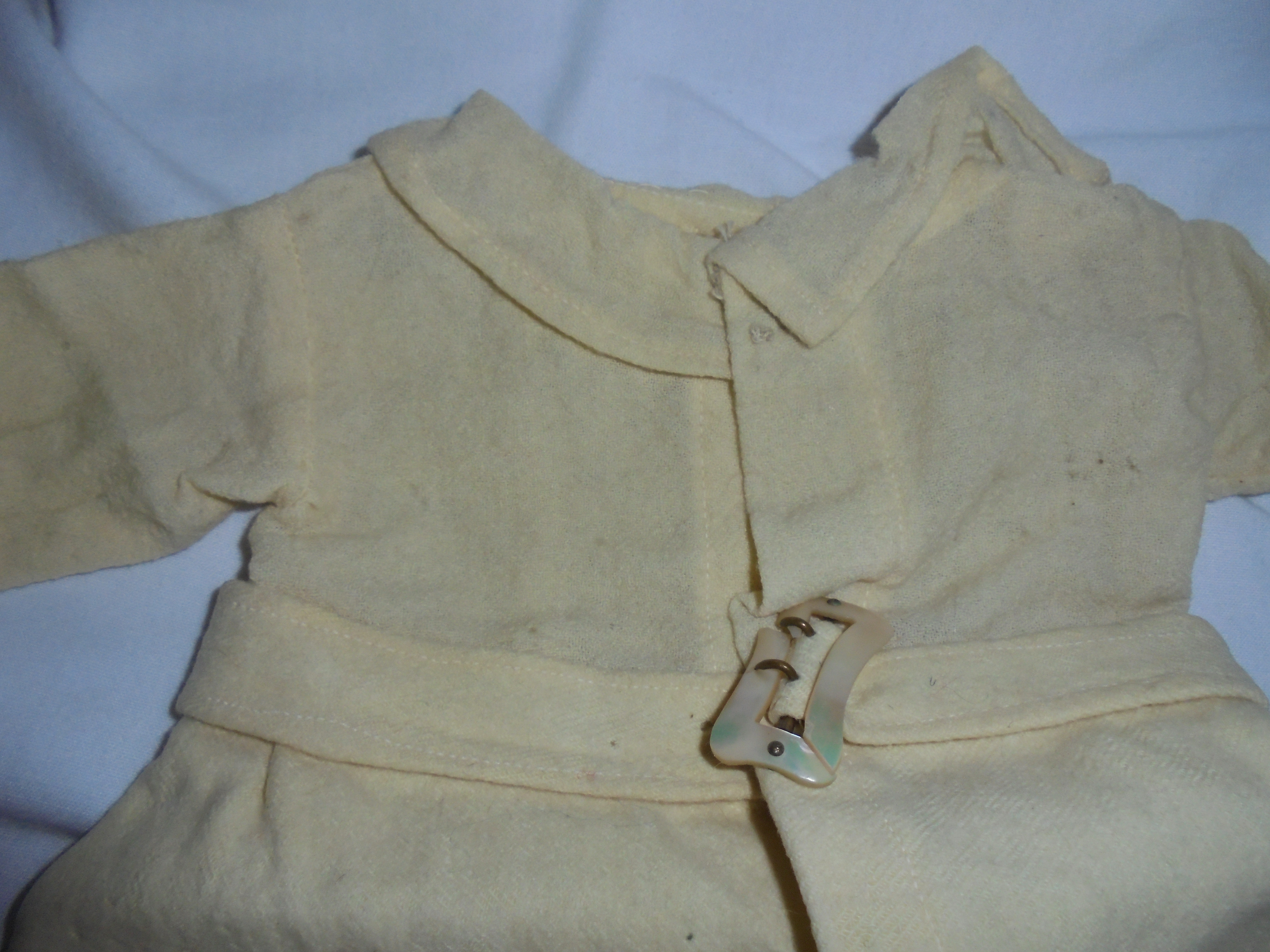 Antique Wool Doll Coat Ivory Hand Made