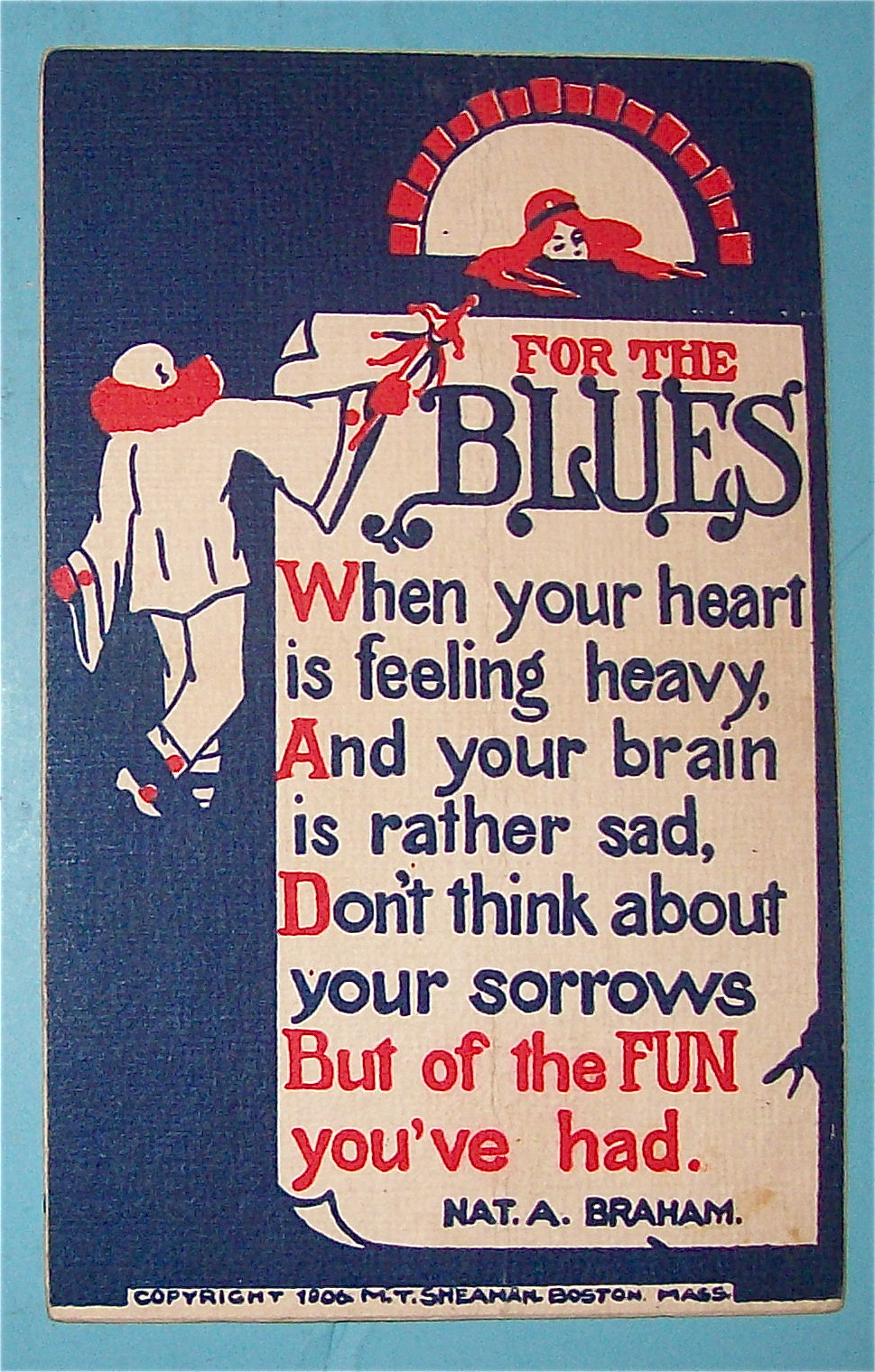 Clown & For The Blues Postcard