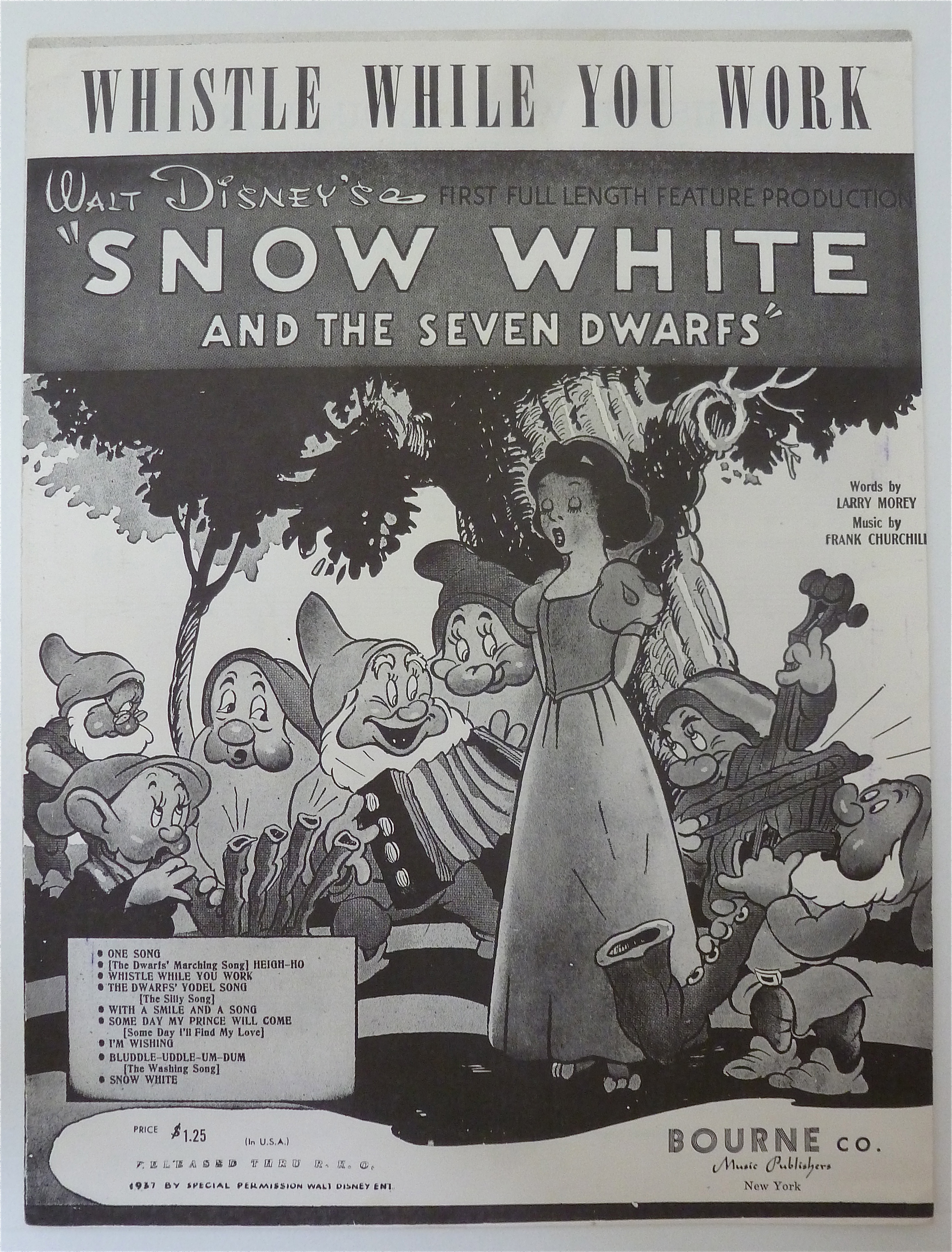 Sheet Music For 1961 Whistle While You Work
