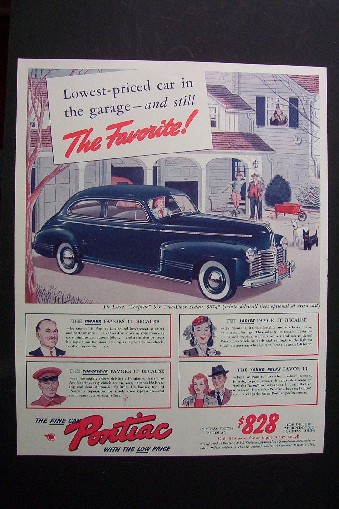 1941 Pontiac Cars w/ Pontiac De Luxe Torpedo Six Sedan