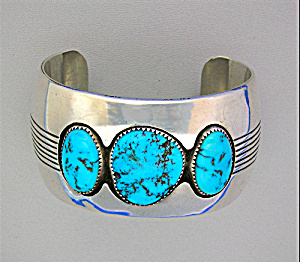 Sleeping Beauty Turquoise Sterling Silver Cuff