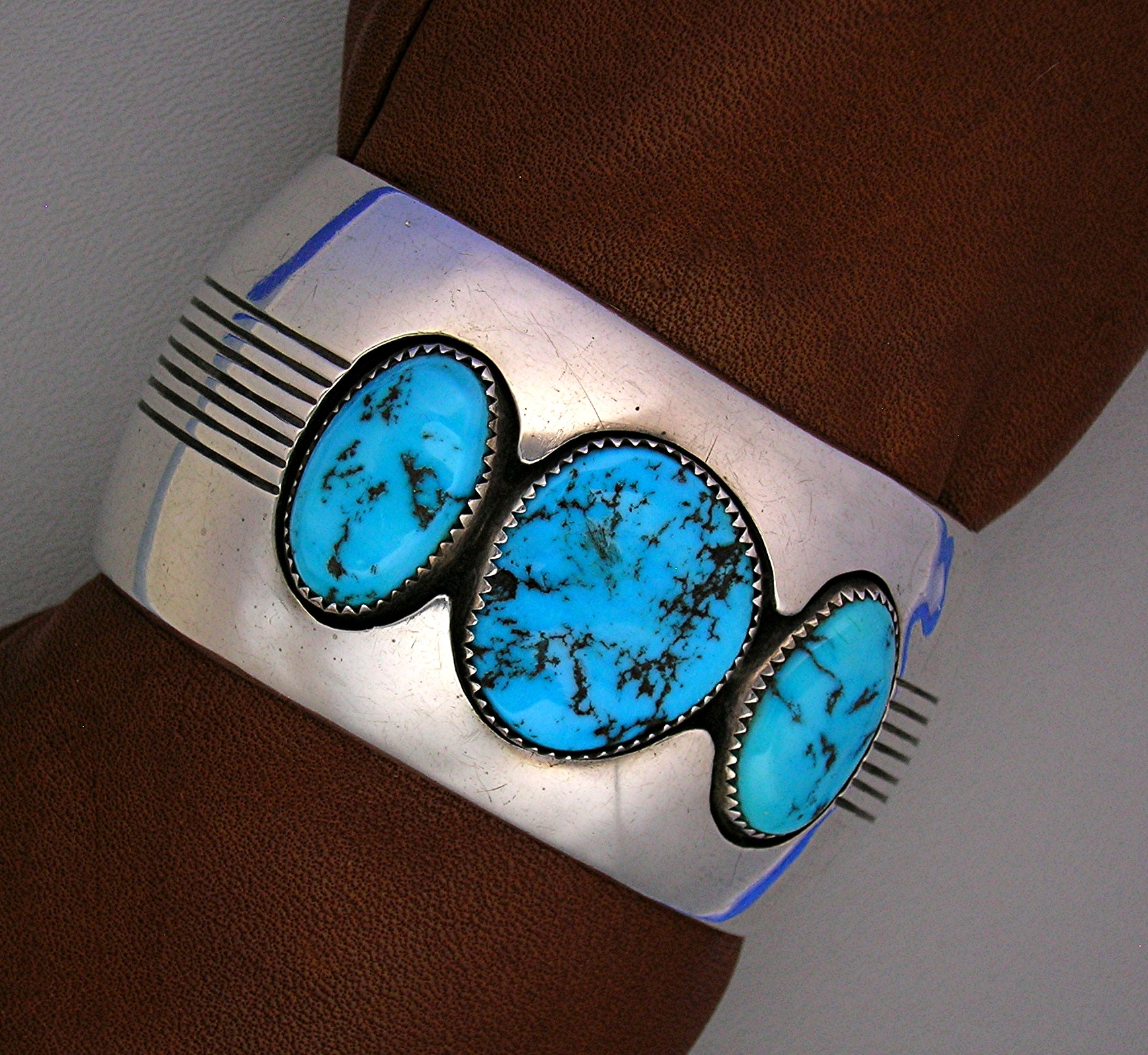 Sleeping Beauty Turquoise Sterling Silver Cuff