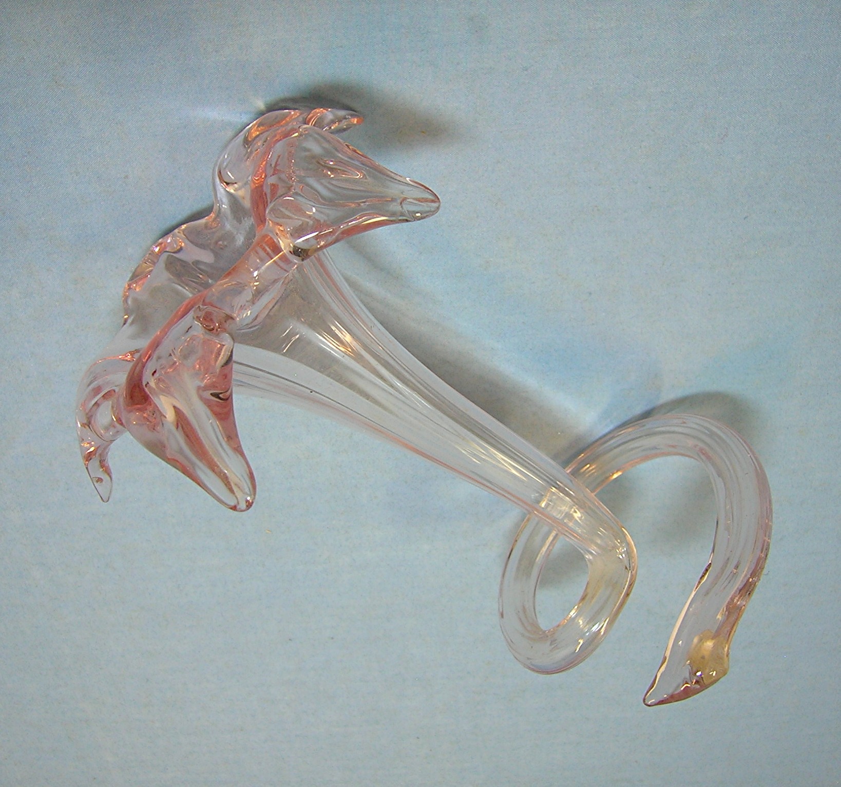 Pink Glass Handblown Flower Holder