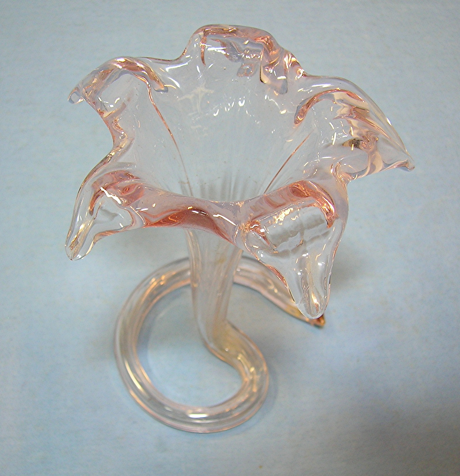 Pink Glass Handblown Flower Holder