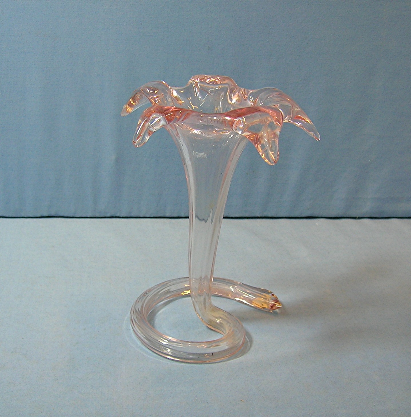 Pink Glass Handblown Flower Holder