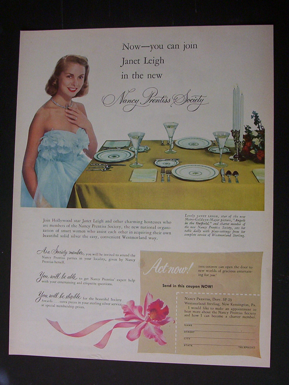 1951 Nancy  Prentiss  Society  w/  Janet  Leigh